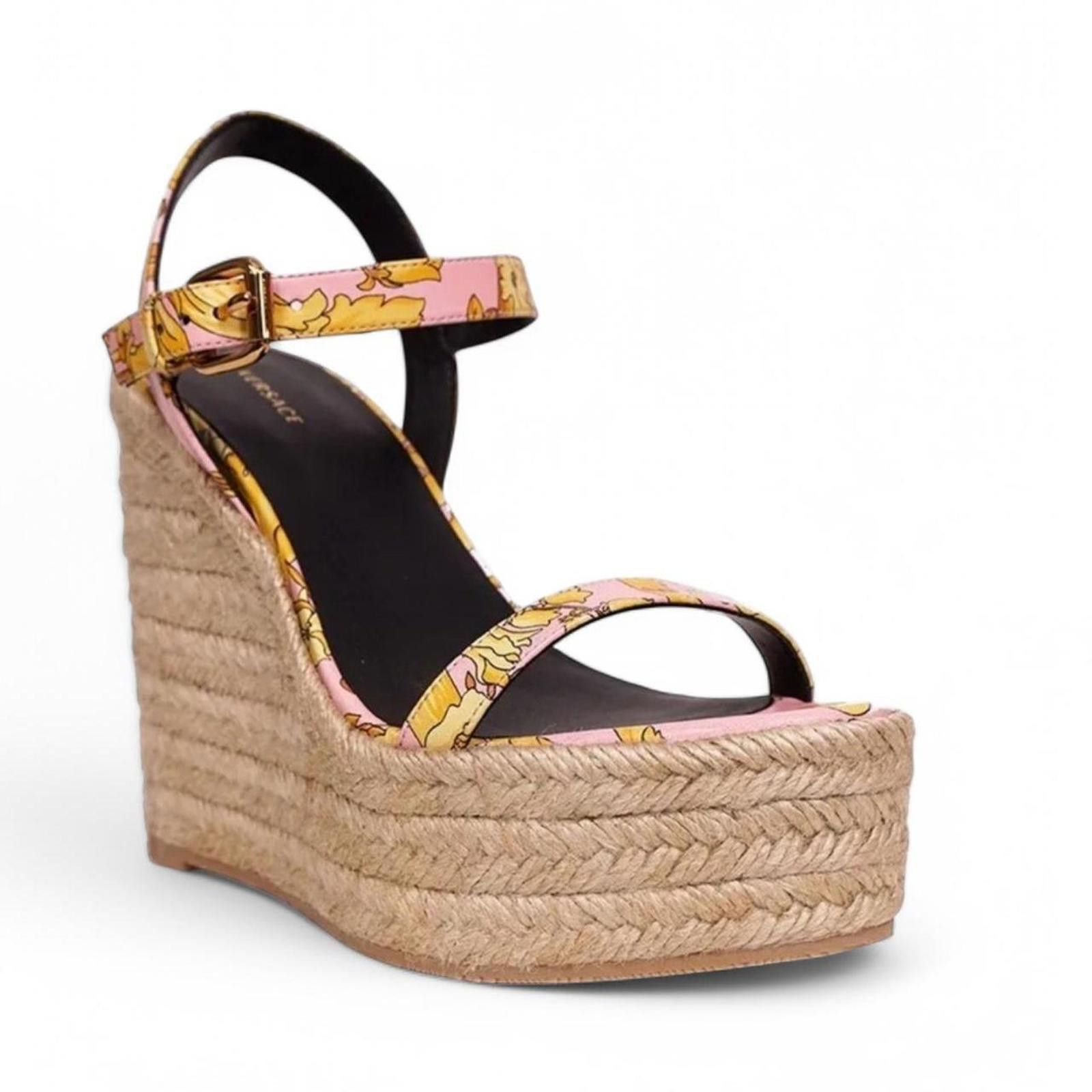 Versace Versace Women's Pink and Yellow Espadrill Size US 10 / IT 40 - 1 Thumbnail
