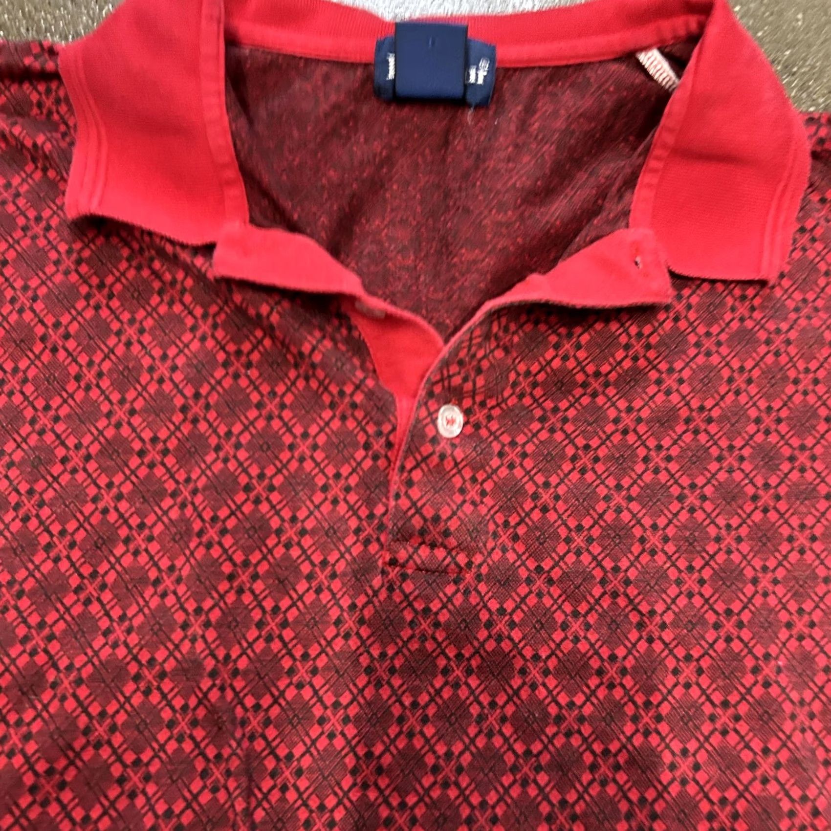 Vintage Par Four Polo Shirt Mens XL Red Geometric Golf Cotton Knit Short Sleeve Size US XL / EU 56 / 4 - 2 Thumbnail