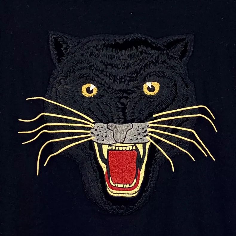 Gucci Gucci Black side striped leopard embroidered cotton round-n Size XS / US 0-2 / IT 36-38 - 4 Thumbnail