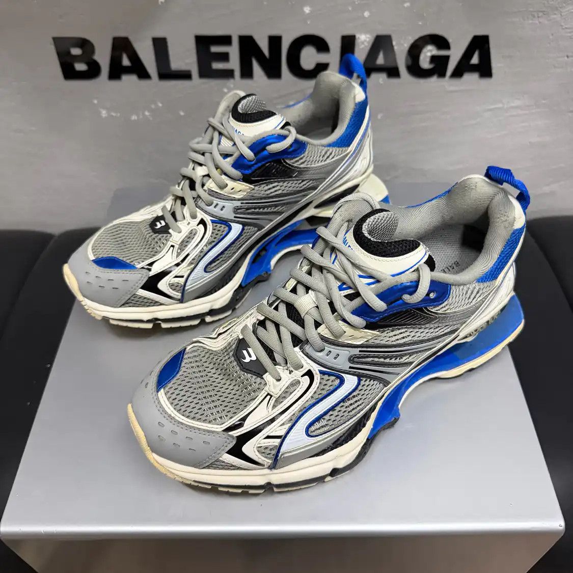 Balenciaga Light Blue Leather Men's Casual Sneakers 40, Men's (Size 7)
