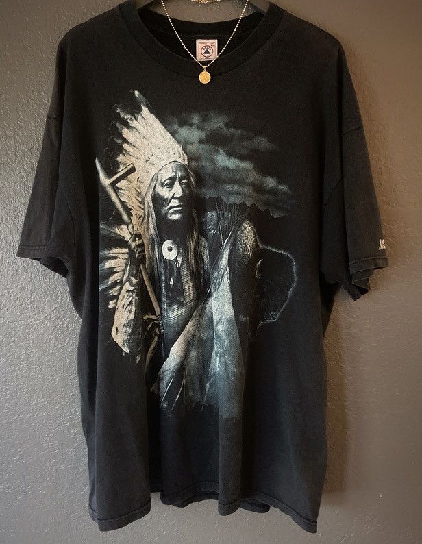 image of True Vintage “Native” Boxy Tee in Black, Men's (Size 2XL)