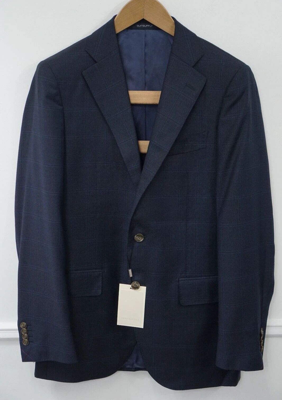 Suitsupply Men Suitsupply Blazer Lazio Blue Pure Wool S110 94 UK/US38L Size 38L - 1 Thumbnail