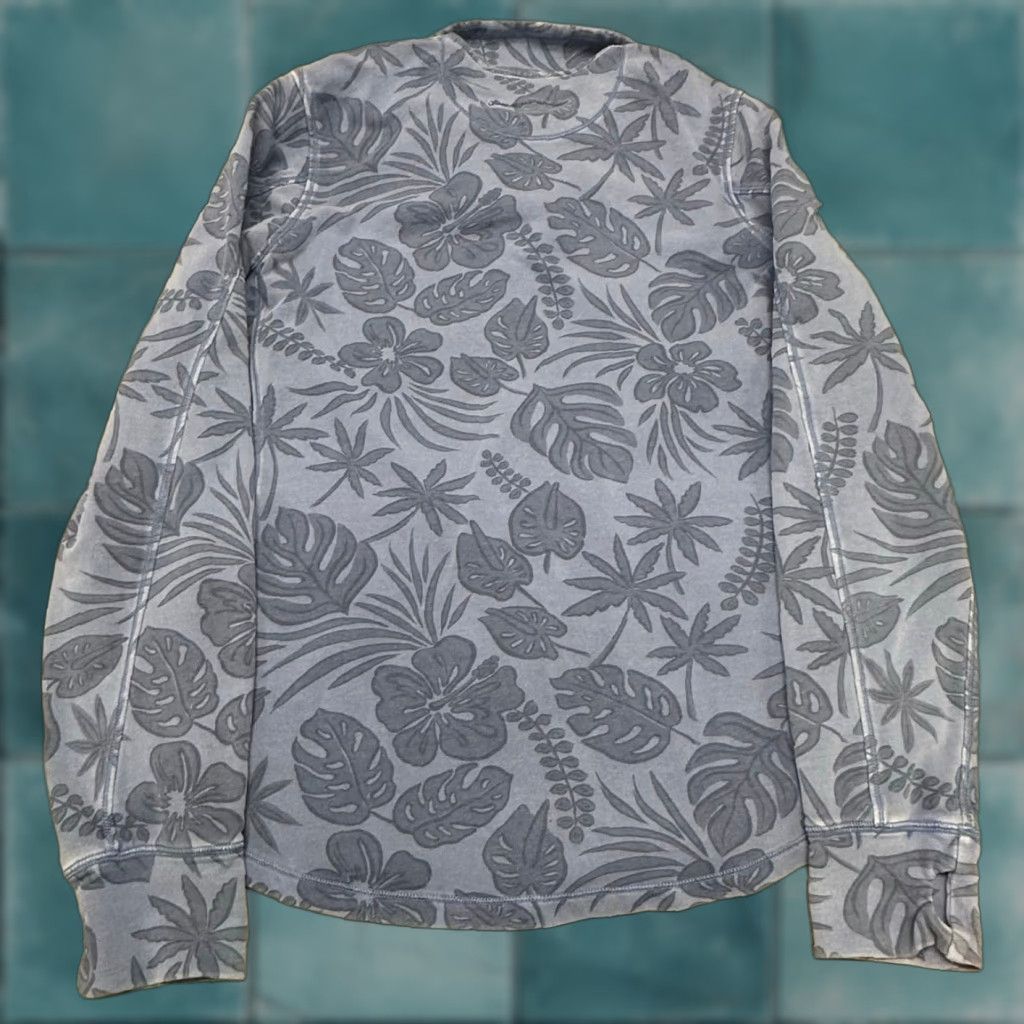 Tommy Bahama Tommy Bahama Jacket Womens L Blue Floral Tropical Zip Up Cotton Blend Leaves Sweatshirt Size L / US 10 / IT 46 - 1 Thumbnail