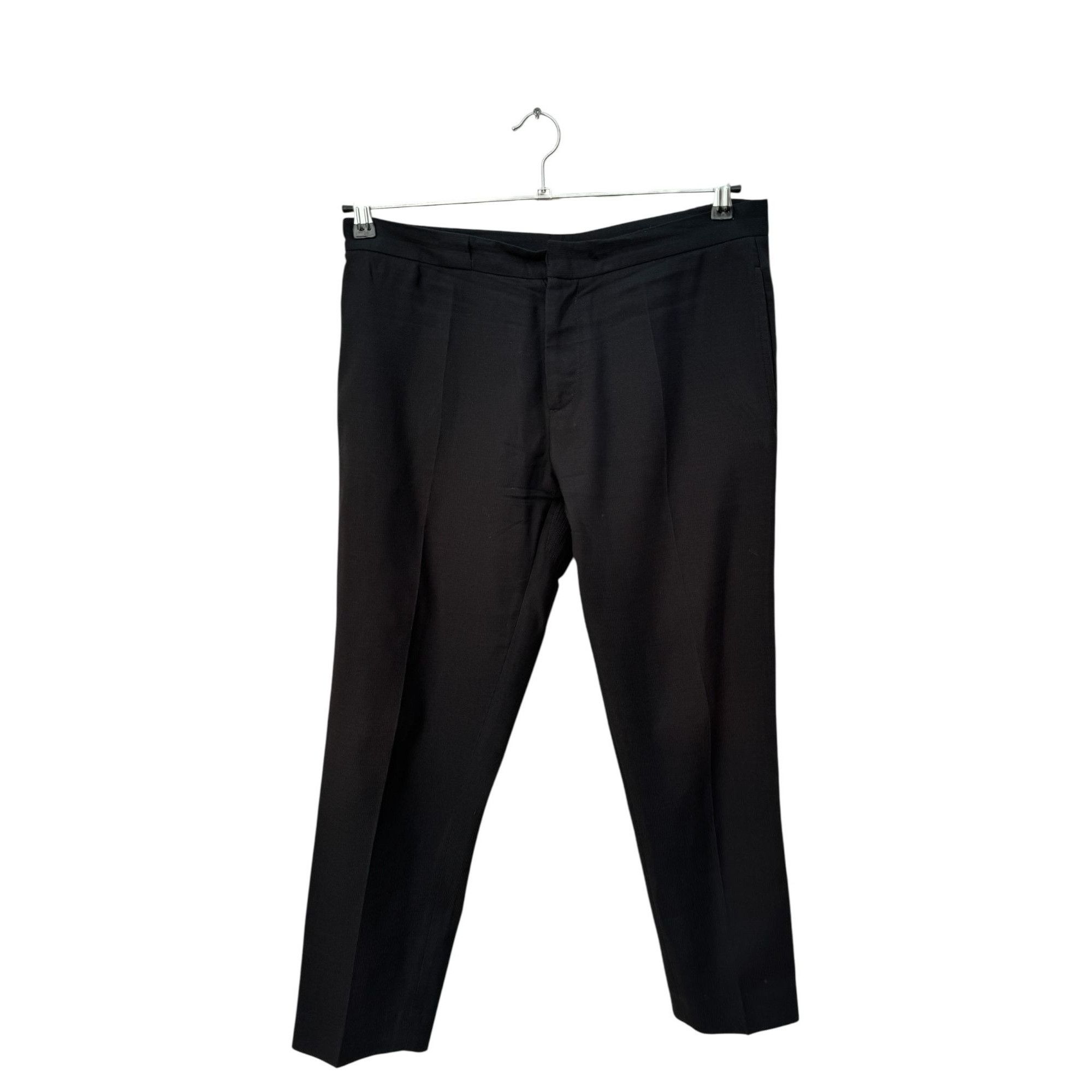 Maison Margiela Black Wool Trousers with 4-Stitches Detail Size US 32 / EU 48 - 1 Thumbnail