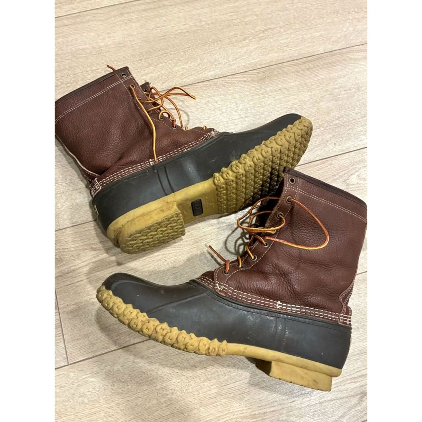 Vintage VINTAGE LL Bean Men’s Fur Shearling Lined Bean Boots Leather Duck Made in USA Size 13 Mens Boots Brown Leather Duck Combat 13 Size US 13 / EU 46 - 3 Thumbnail