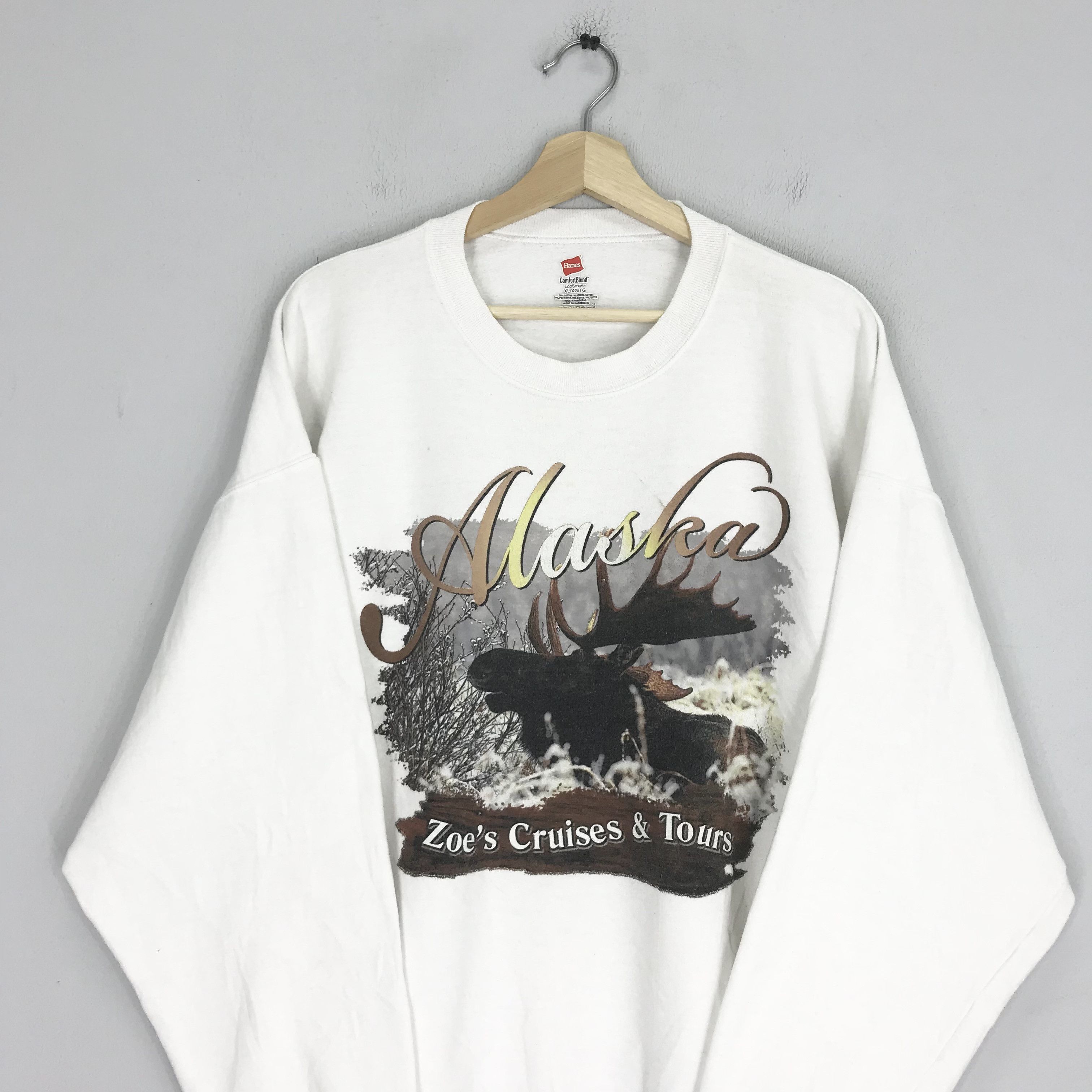 Hanes Vintage Alaska Sweatshirt - 39 Size US XL / EU 56 / 4 - 2 Thumbnail
