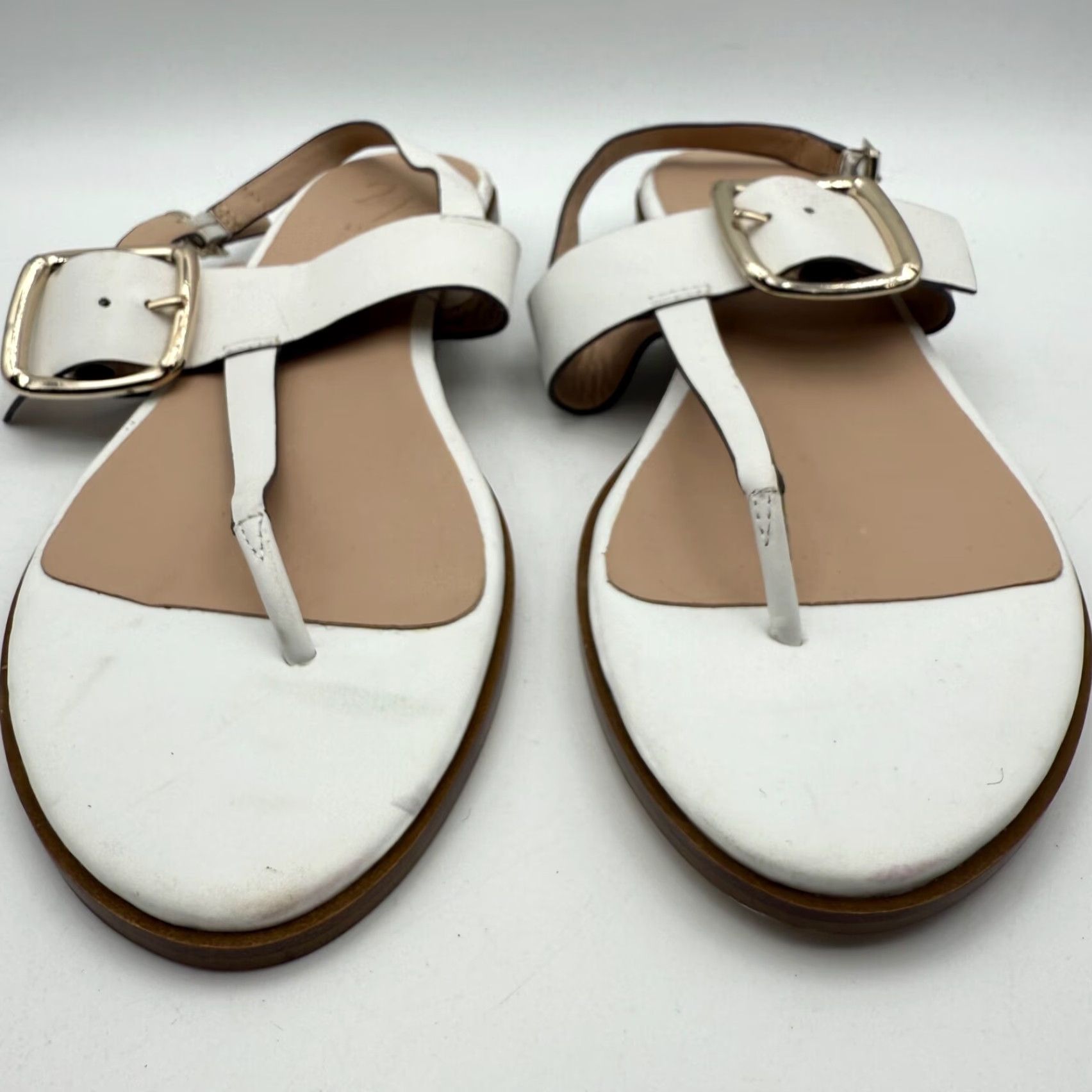 Vintage 27 Edit Womens Erika Slingback Sandals Size 9 White Leather Sandal Slip-On Slingback Womens Shoes US9 Size US 9 / IT 39 - 2 Thumbnail