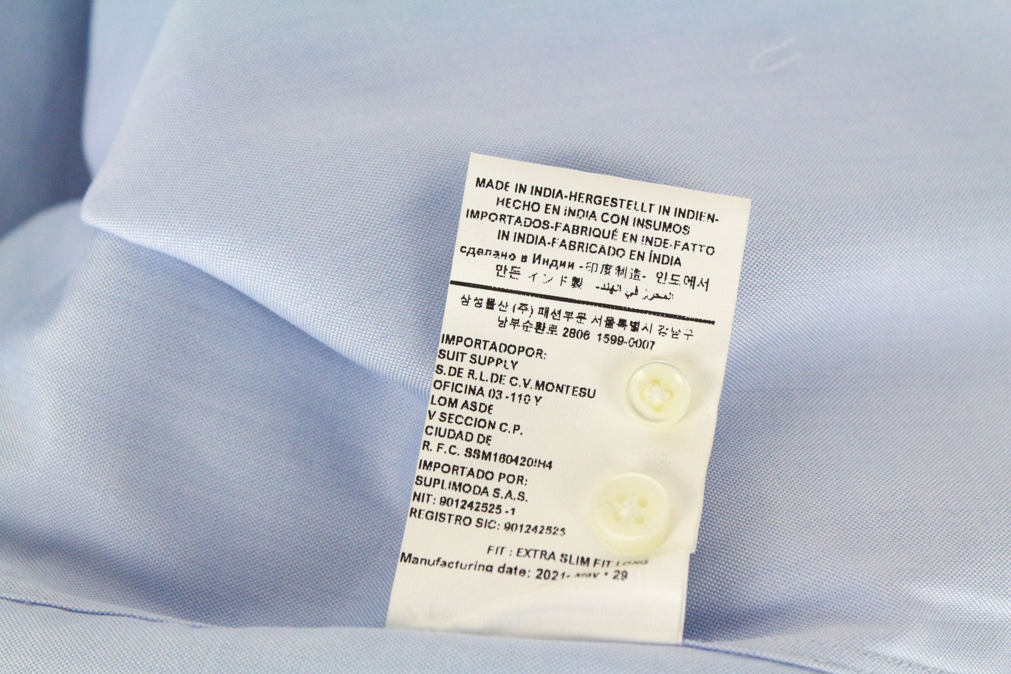 Suitsupply 43L/17L Extra Slim Blue Cotton Cutaway 72680 Size 42R - 8 Thumbnail