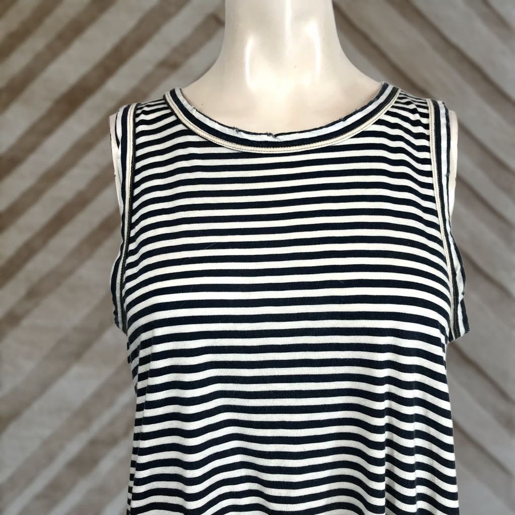 Vintage VINTAGE? - (No, not vintage) The Crossback Muscle Tee Blue Stripe Cotton Size 2 Size XS / US 0-2 / IT 36-38 - 1 Thumbnail