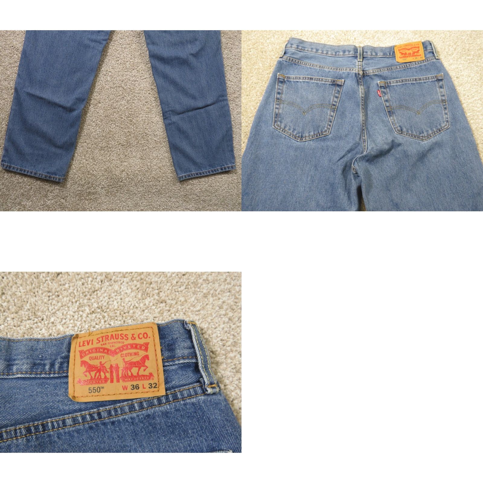 Levi's VINTAGE Levi's 550 Jeans Denim Straight Regular Fit 35x30 Blue Men Size US 35 - 8 Thumbnail