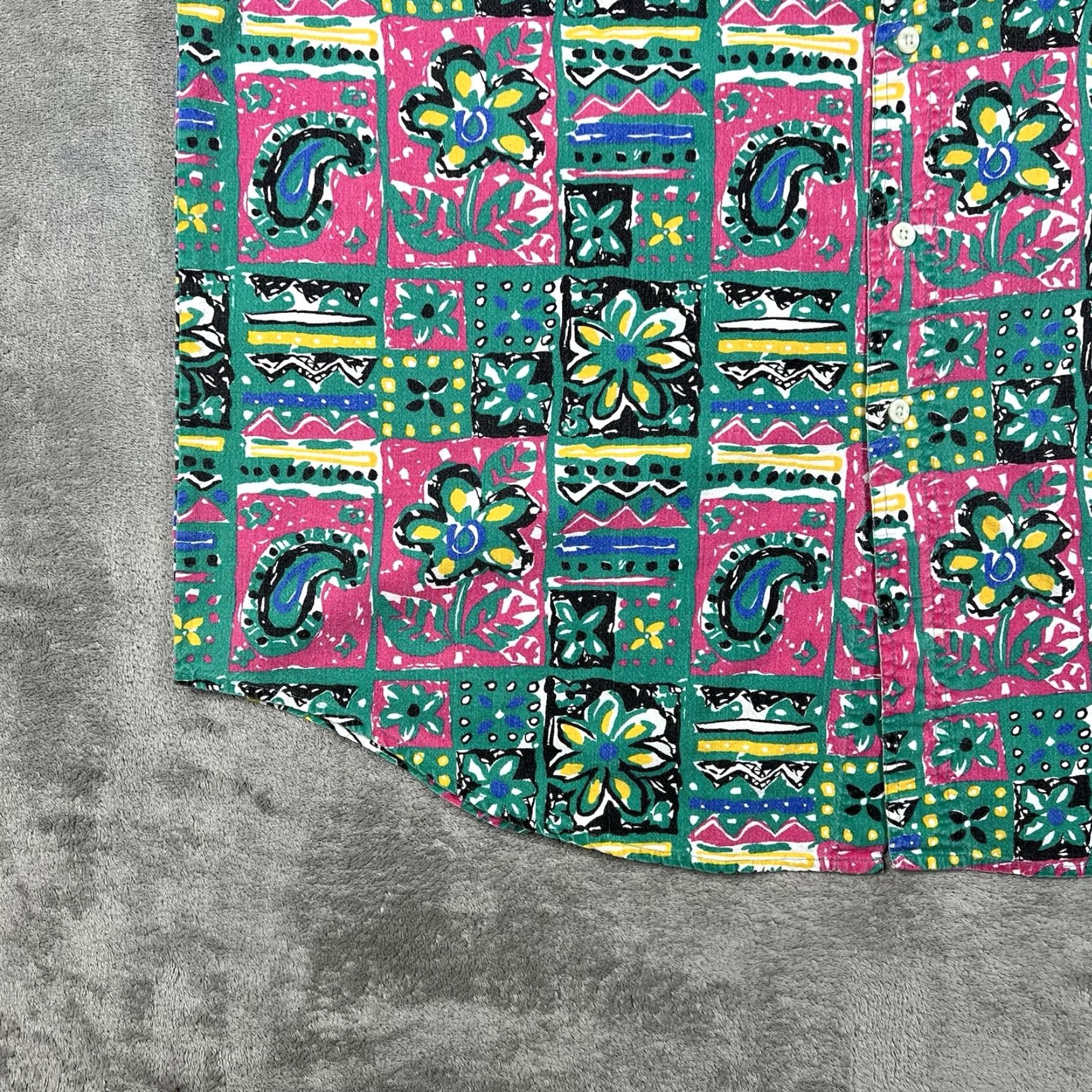 ESPIRIT VINTAGE Pro Spirit Men's Large Button Up Shirt Floral Pattern Hawaiian Retro 80s Size US L / EU 52-54 / 3 - 3 Thumbnail