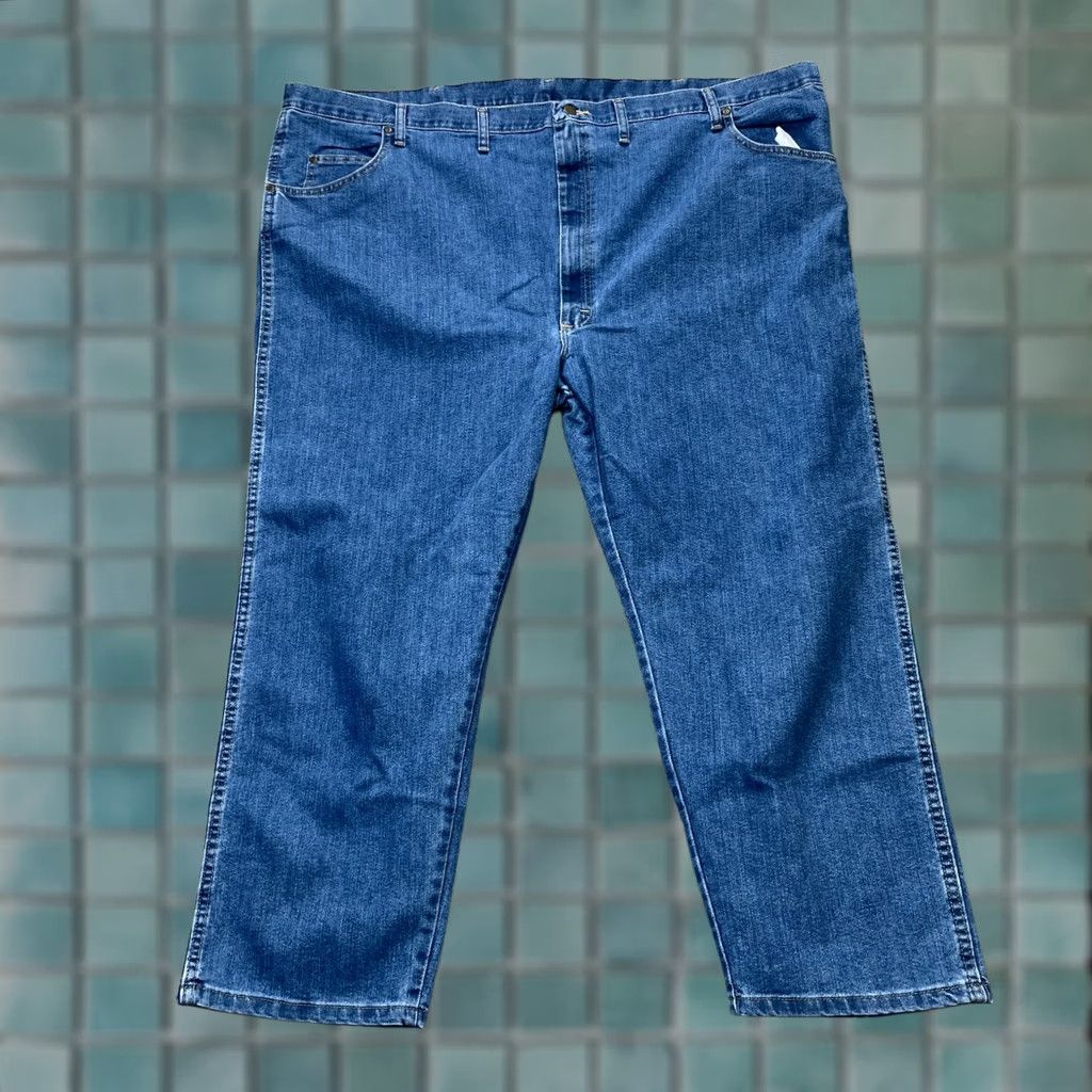 Wrangler Wrangler Jeans Mens 54x28 Blue Cowboy Cut Stretch Flex Straight Denim Work Ranch Jeans Mens 54 28 Blue Wrangler Rugged Wear Cowboy Western Shirt? Size US 38 / EU 54 - 1 Thumbnail