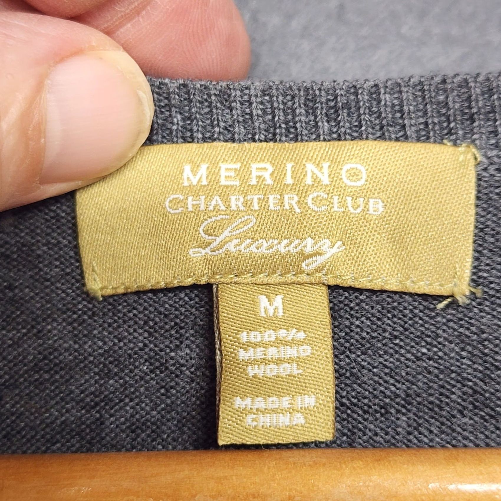 Charter Club Charter Club Sweater Womens Medium 100% Merino Wool Grey Long Sleeve Pullover Clothing Women Modern Luxury Top Size M / US 6-8 / IT 42-44 - 3 Thumbnail