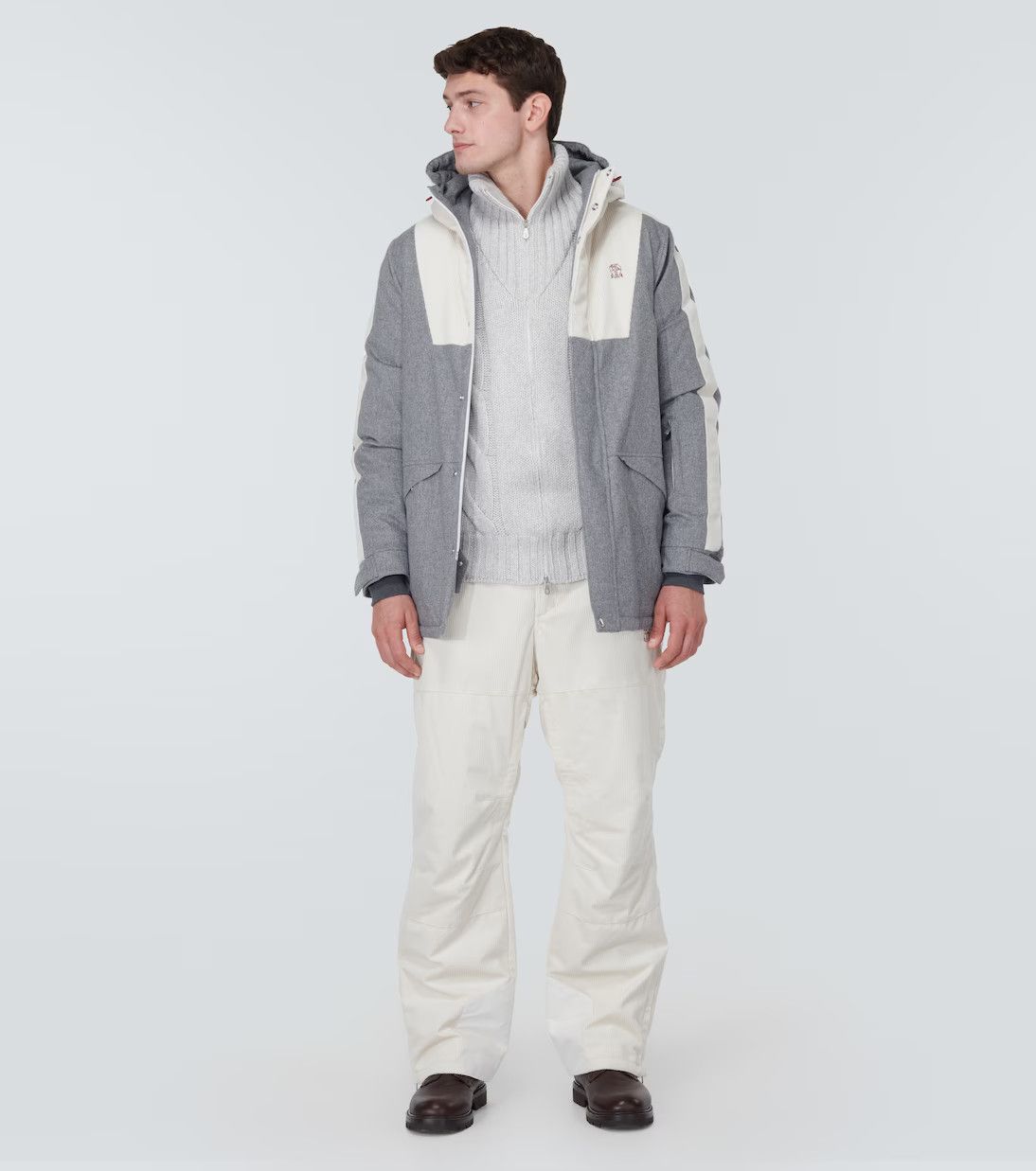 Brunello Cucinelli 0924 Padded Jacket in Light Grey Size US M / EU 48-50 / 2 - 2 Thumbnail