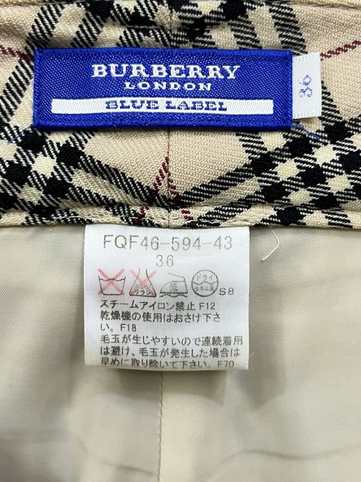Burberry Vintage Burberry Blue Label Iconic Nova Check Wool Pants Size 27" / US 4 / IT 40 - 9 Thumbnail