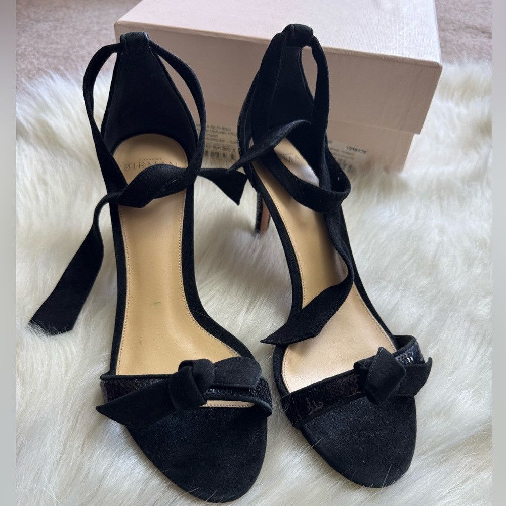 Alexandre Birman Alexandre Birman Clarita Bow Sequin Embellished Suede Sanda Size US 8.5 / IT 38.5 - 2 Thumbnail