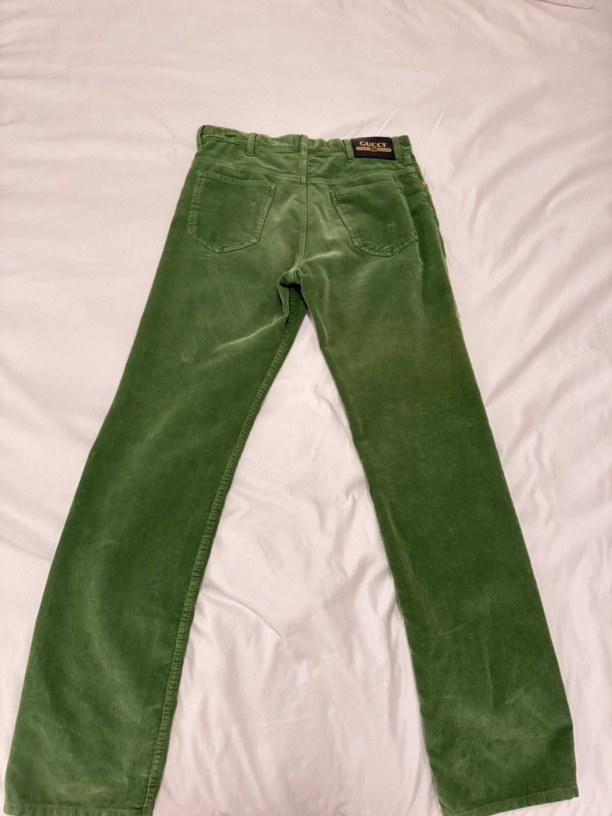 Gucci Gucci Green Washed Velvet Corduroy Trousers (FW 2021) Size US 33 - 2 Thumbnail