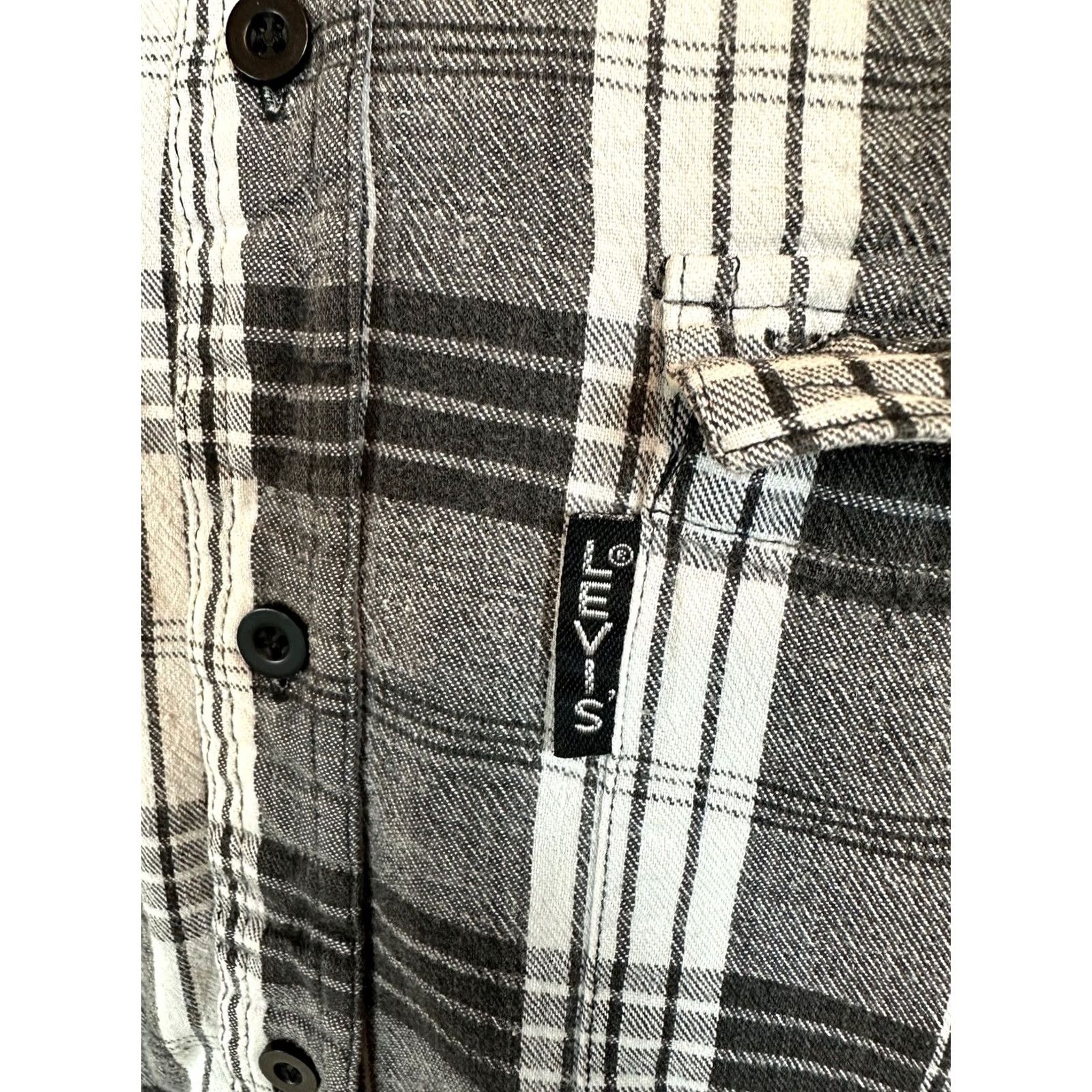 Levi's VINTAGE Levi's Sutter Creek Shirt Men M Plaid Cotton Button-Up Black Casual 80s 90s Grunge Hipster Mens Size US M / EU 48-50 / 2 - 7 Thumbnail
