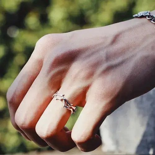 Japanese Brand Torn Style Adjustable Ring Size ONE SIZE - 2 Thumbnail