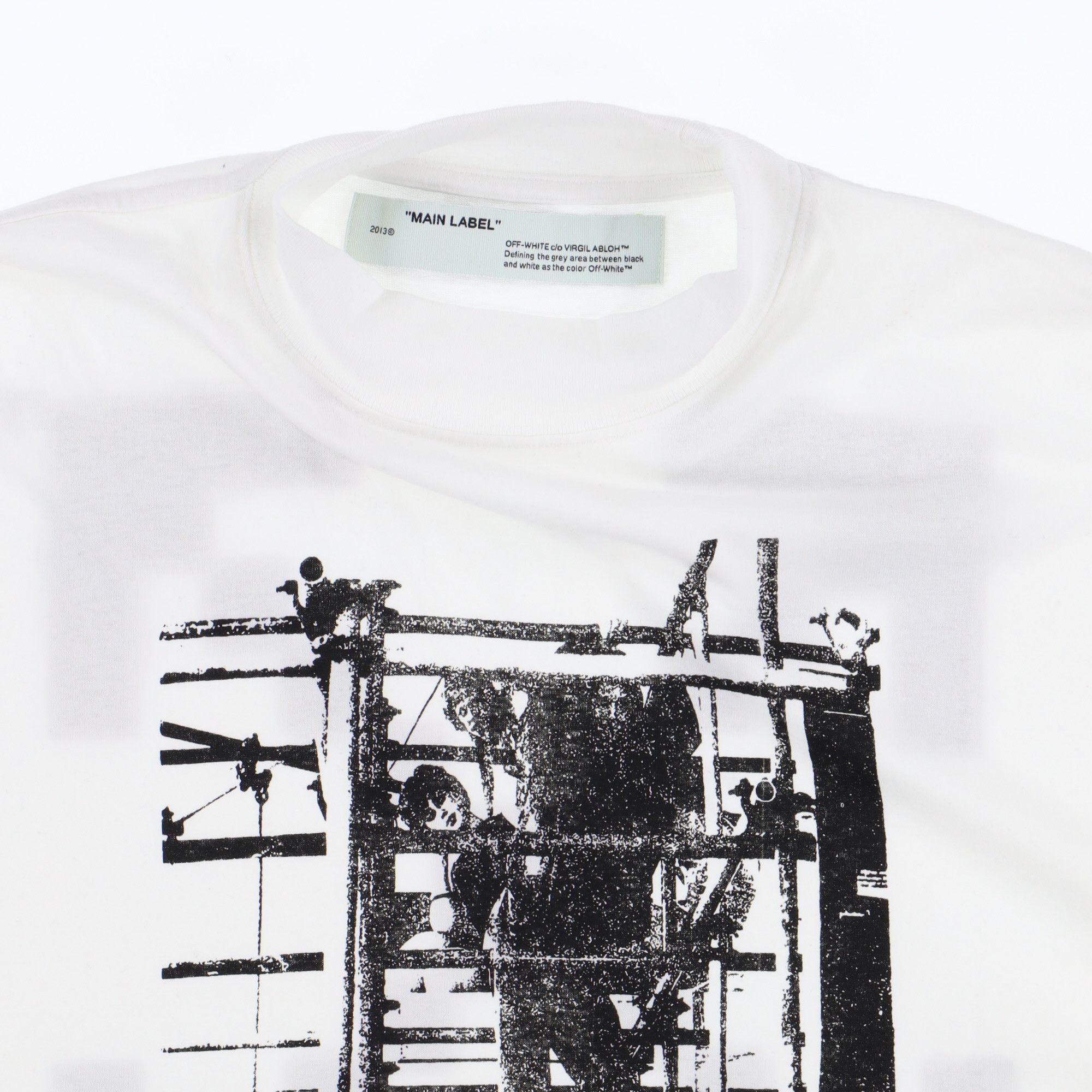 Off-White White Scaffolding Arrows Print Long Sleeve Mock Neck T-Shirt Size US M / EU 48-50 / 2 - 6 Thumbnail