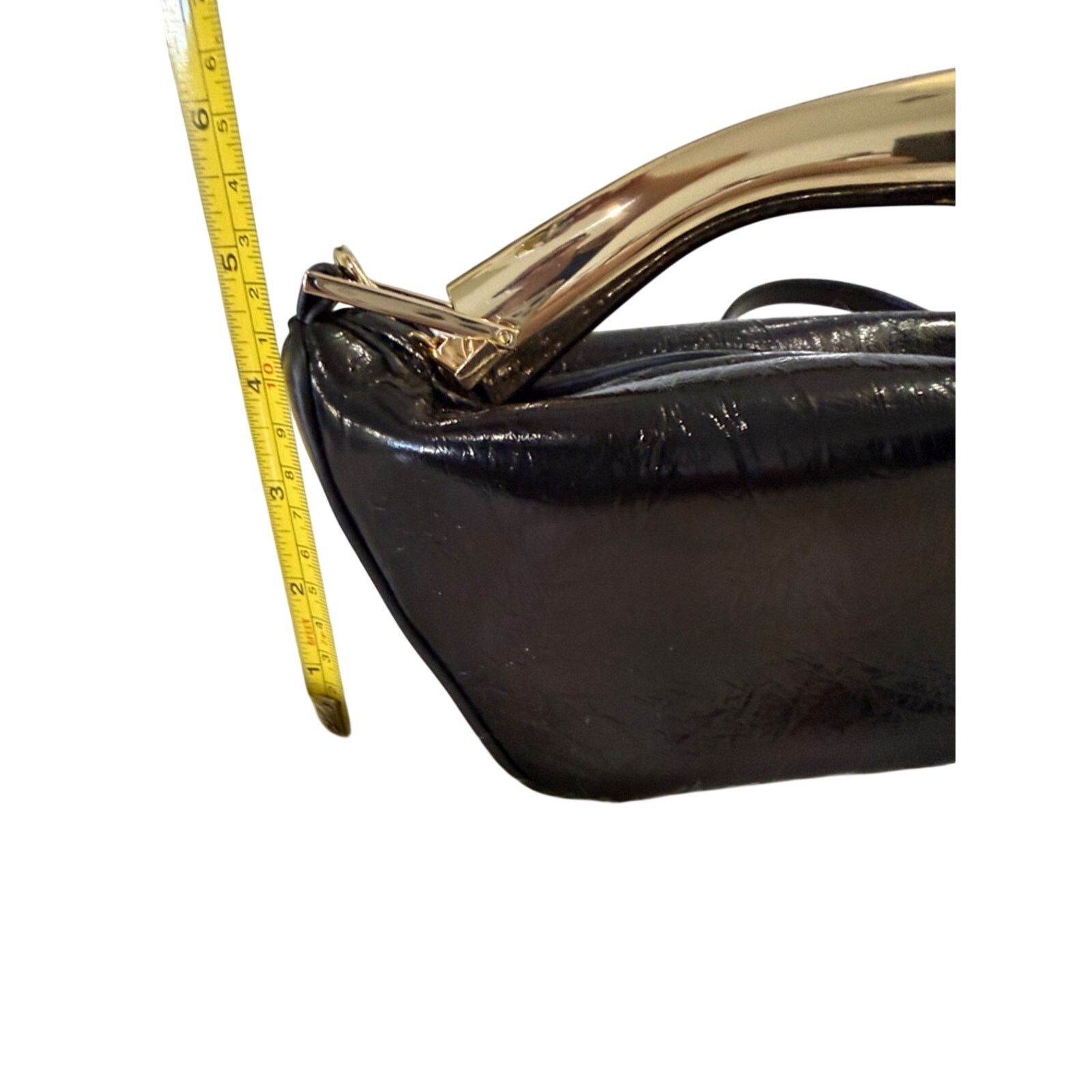Zara ZARA Mini Bucket Black Bag with Metallic Gold Handle Size ONE SIZE - 13 Thumbnail
