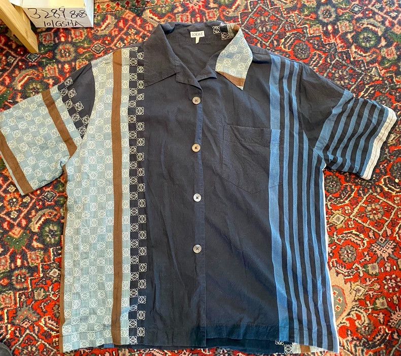 Loewe LOEWE Men's Blue Logo Print Shirt- dmc Size US S / EU 44-46 / 1 - 1 Thumbnail