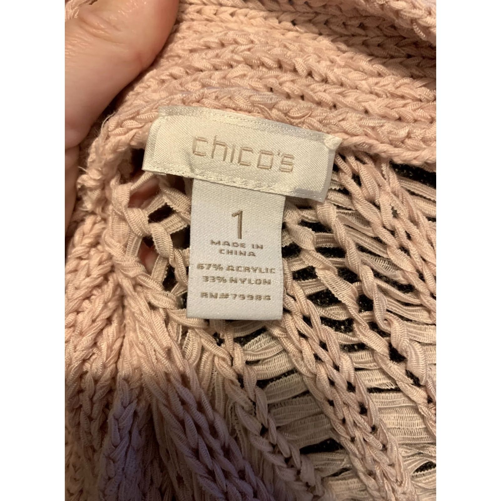 Vintage Chicos Womens Cardigan Open Front Pink 3/4 Sleeve Open-Knit Style #2161 Cardigan Womens SZ 1 Pink Knit Workwear Vintage No Mens Girls Size XS / US 0-2 / IT 36-38 - 6 Thumbnail