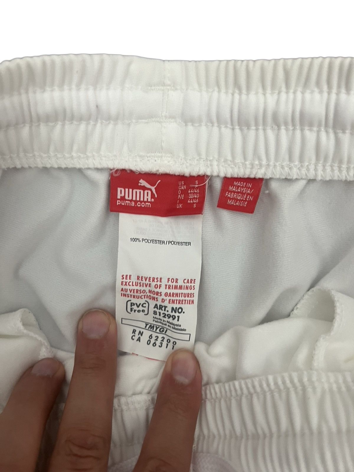Puma White Puma Track Pants with Orange and Blue Stripes Size US 28 / EU 44 - 5 Thumbnail