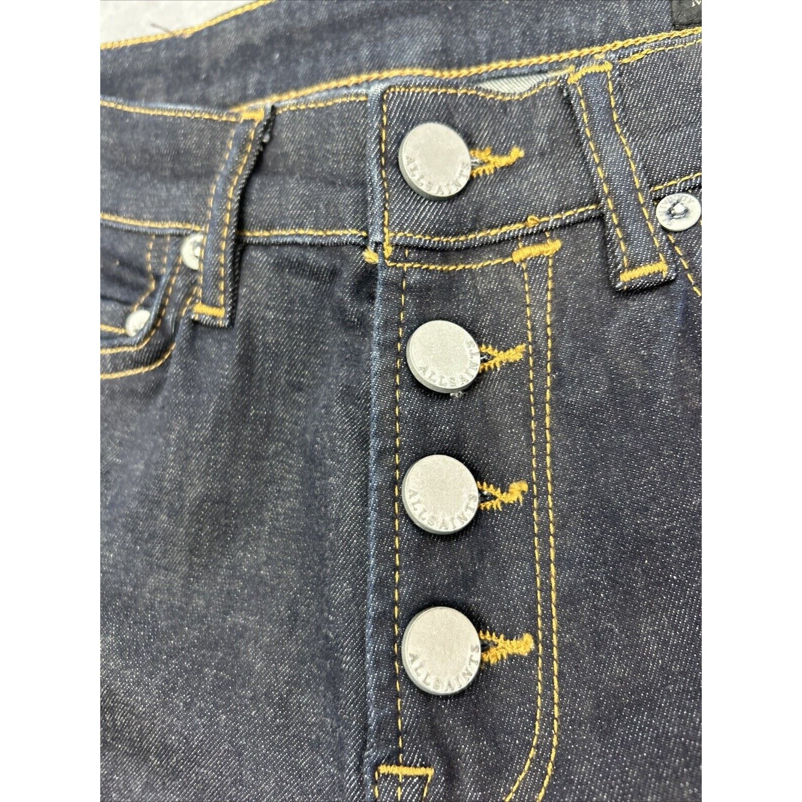 Allsaints ALL SAINTS Button Fly Dark Wash Women’s Skinny Jeans Size 26 Size 26" / US 2 / IT 38 - 4 Thumbnail