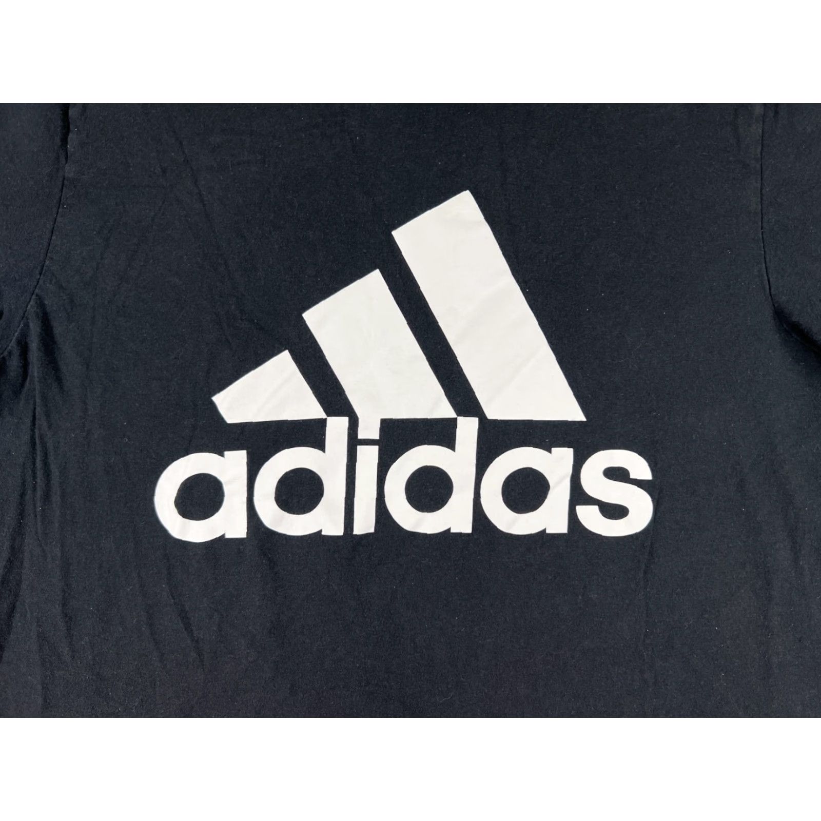 Adidas Adidas Shirt Men Large Black Logo 100% Cotton Stretch Short Sleeve Crew T-Shirt Mens Size US L / EU 52-54 / 3 - 3 Thumbnail