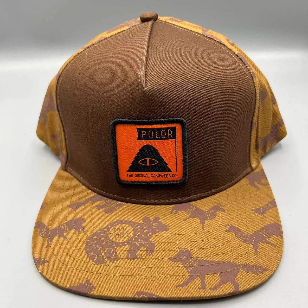 Other Poler Print Patch Hat Men Brown Camp Vibes Snap Back Cap New Size ONE SIZE - 1 Thumbnail