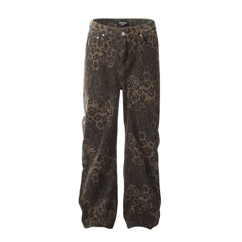 Vintage American retro men's loose leopard print jeans Size US 32 / EU 48 - 1 Thumbnail