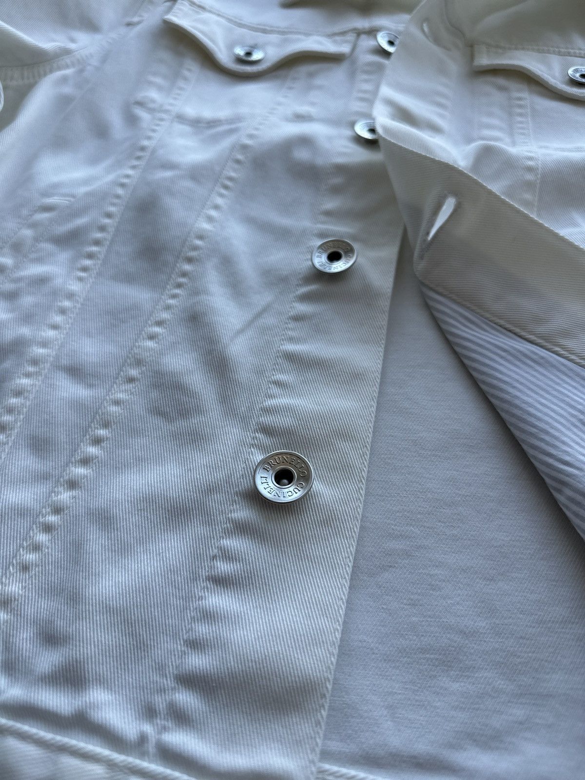 Brunello Cucinelli Brunello Cucinelli Denim Jacket, White 50 IT Size US M / EU 48-50 / 2 - 9 Thumbnail
