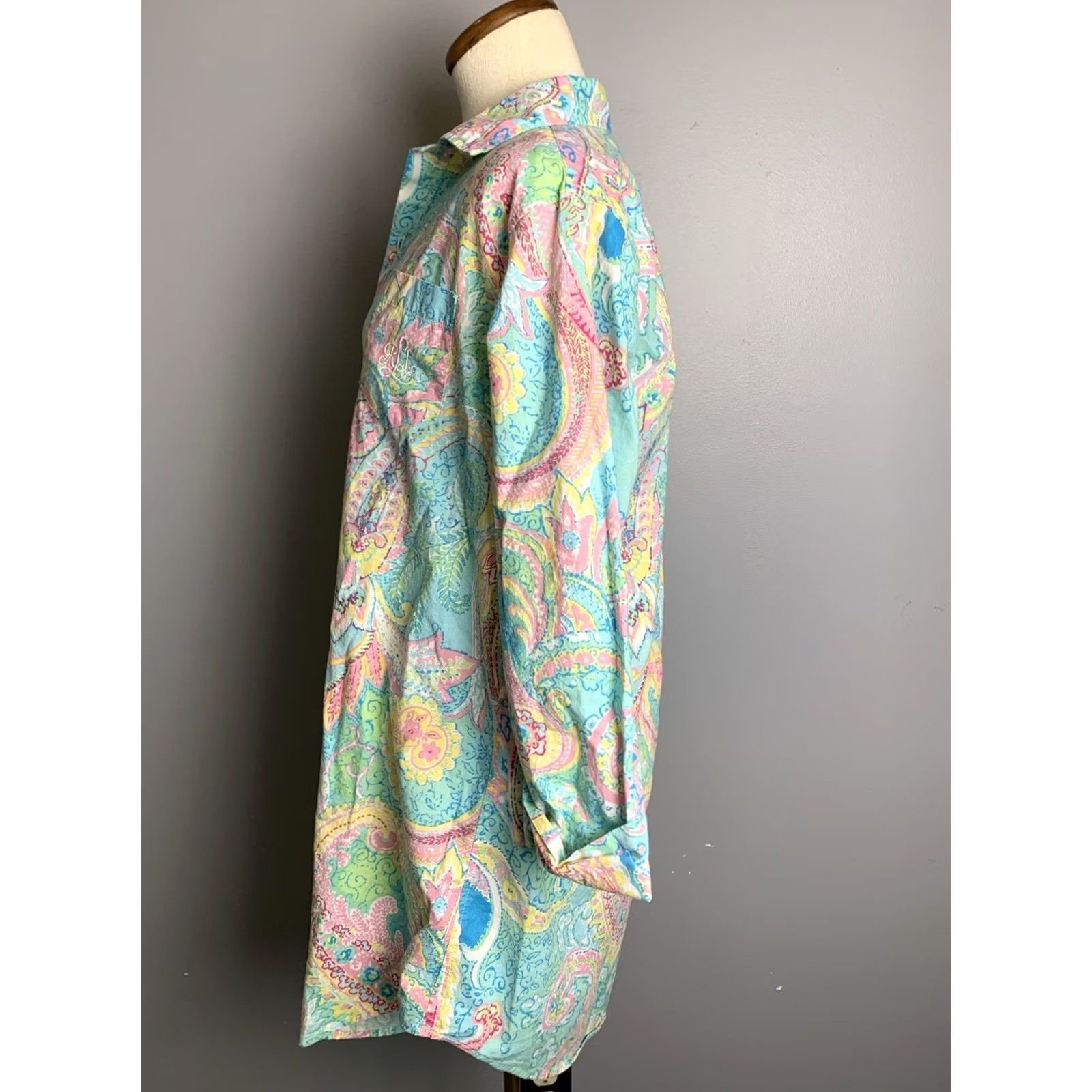 Ralph Lauren Lauren Ralph Lauren Shirt Womens Small Pastel Paisley Garden Party Blouse Size S / US 4 / IT 40 - 2 Thumbnail