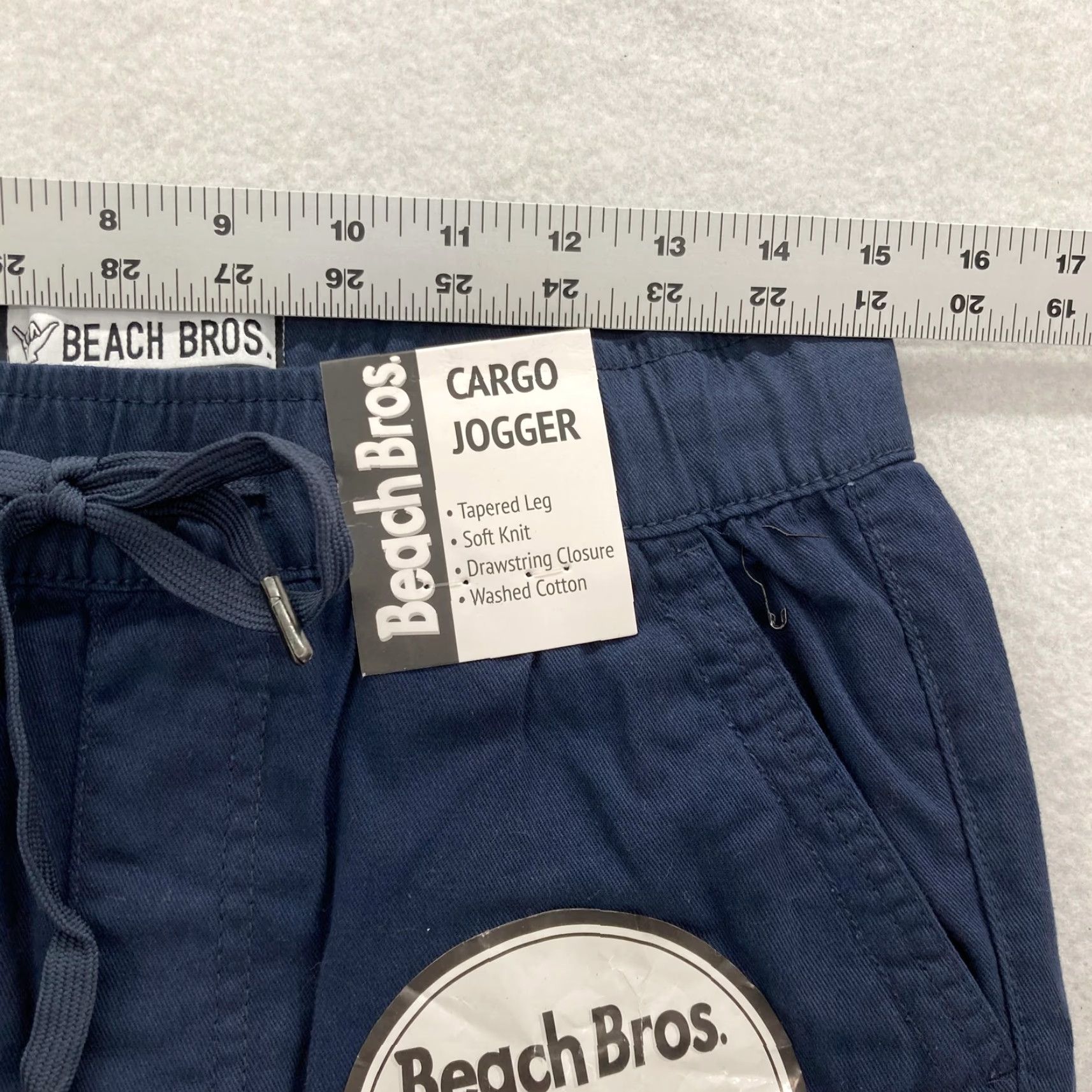 Vintage VINTAGE Beach Bros Cargo Jogger Pants Mens Small Navy Blue Tapered Drawstring Cotton NWT Size US 29 - 6 Thumbnail