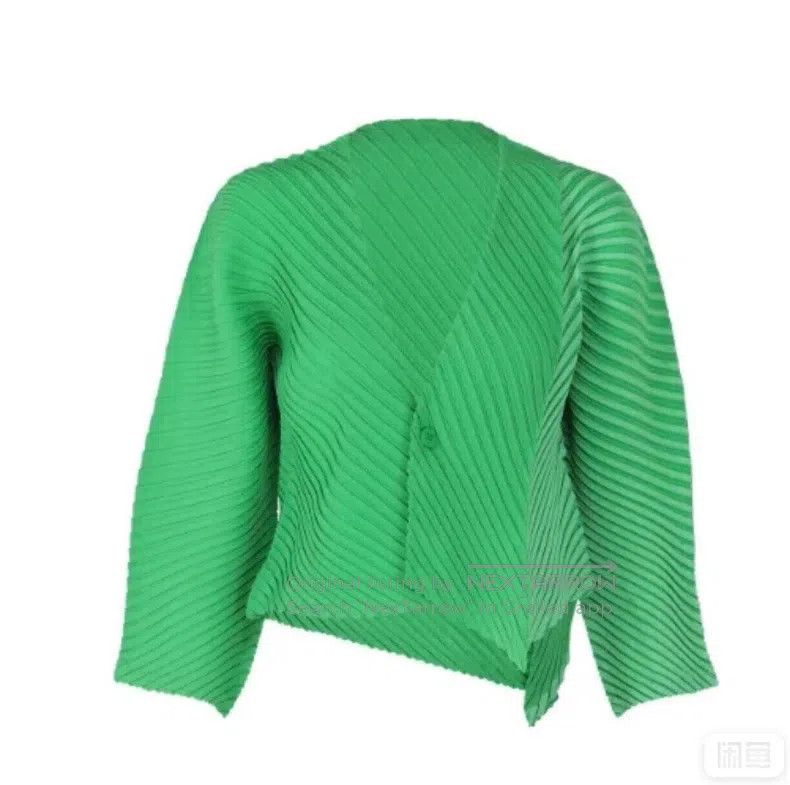 Issey Miyake Issey Miyake Long Sleeve Buttoned Short Coat Green Size S / US 4 / IT 40 - 1 Thumbnail