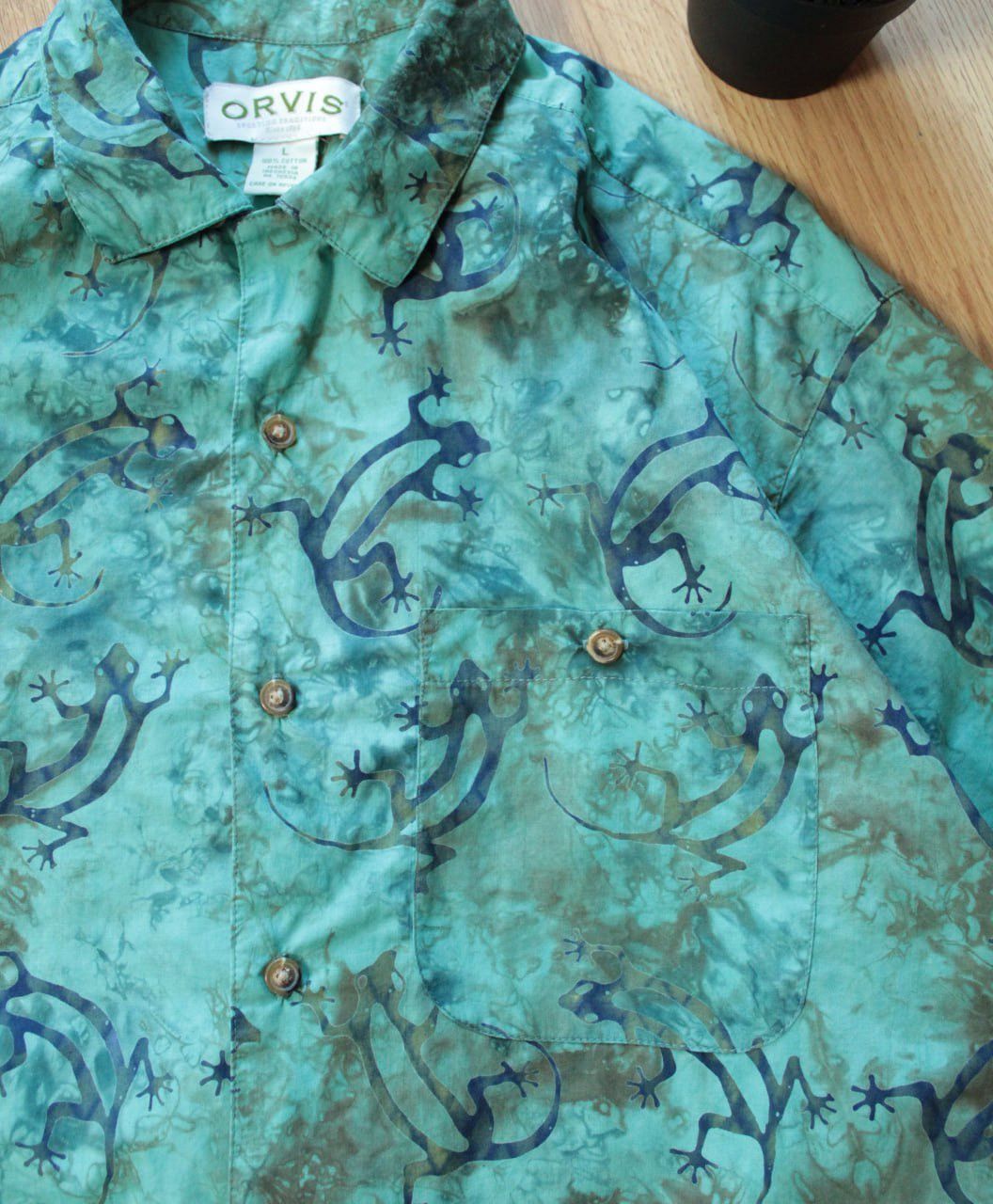Orvis 🔥 Vintage Orvis Lizard Print Rare Short Sleeve Shirt Y2K Size US L / EU 52-54 / 3 - 3 Thumbnail