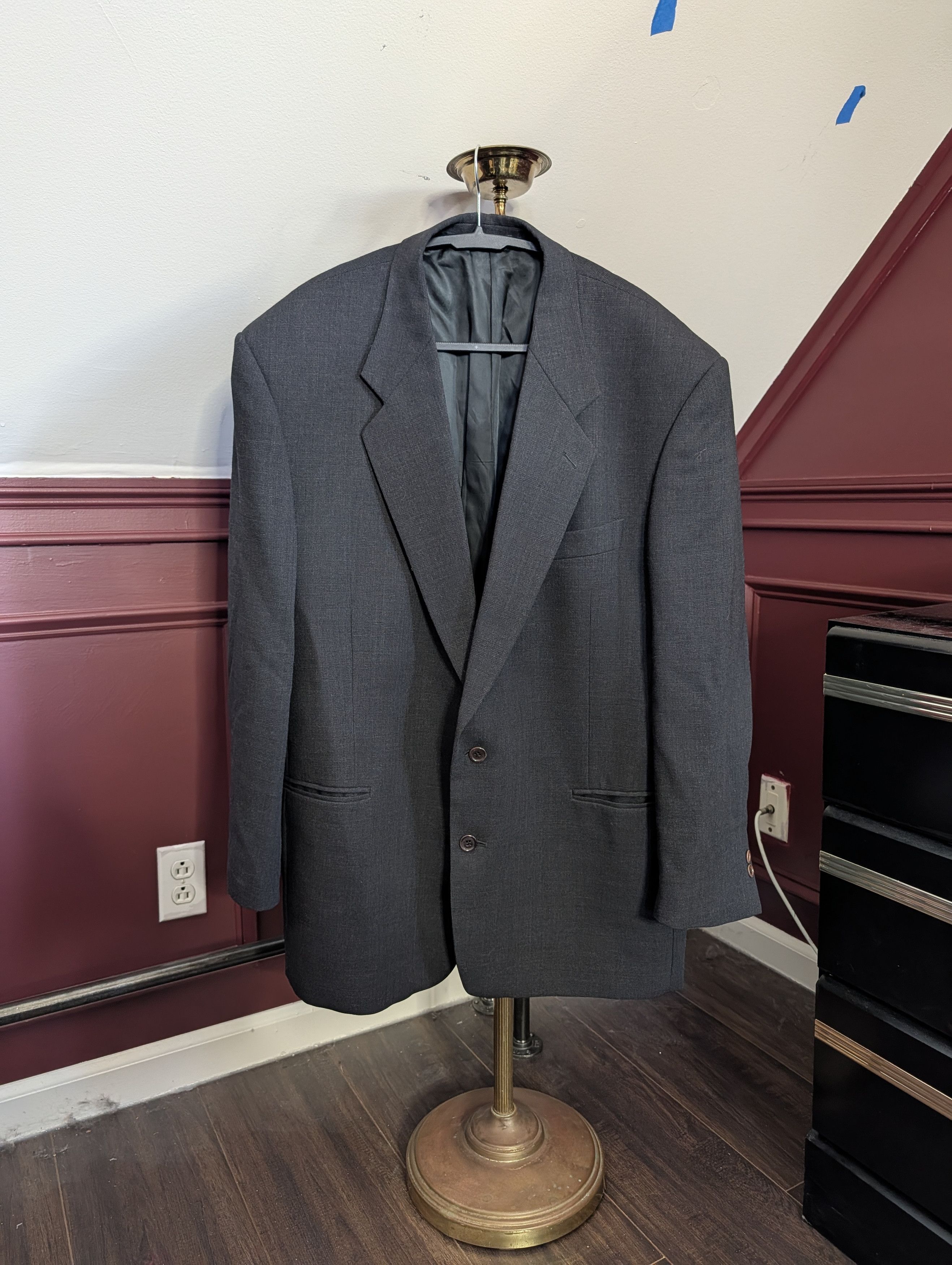 Gianfranco Ferre STUDIO 0001 for Barney's gray plaid heavy wool 2pc suit Size 44R - 2 Thumbnail