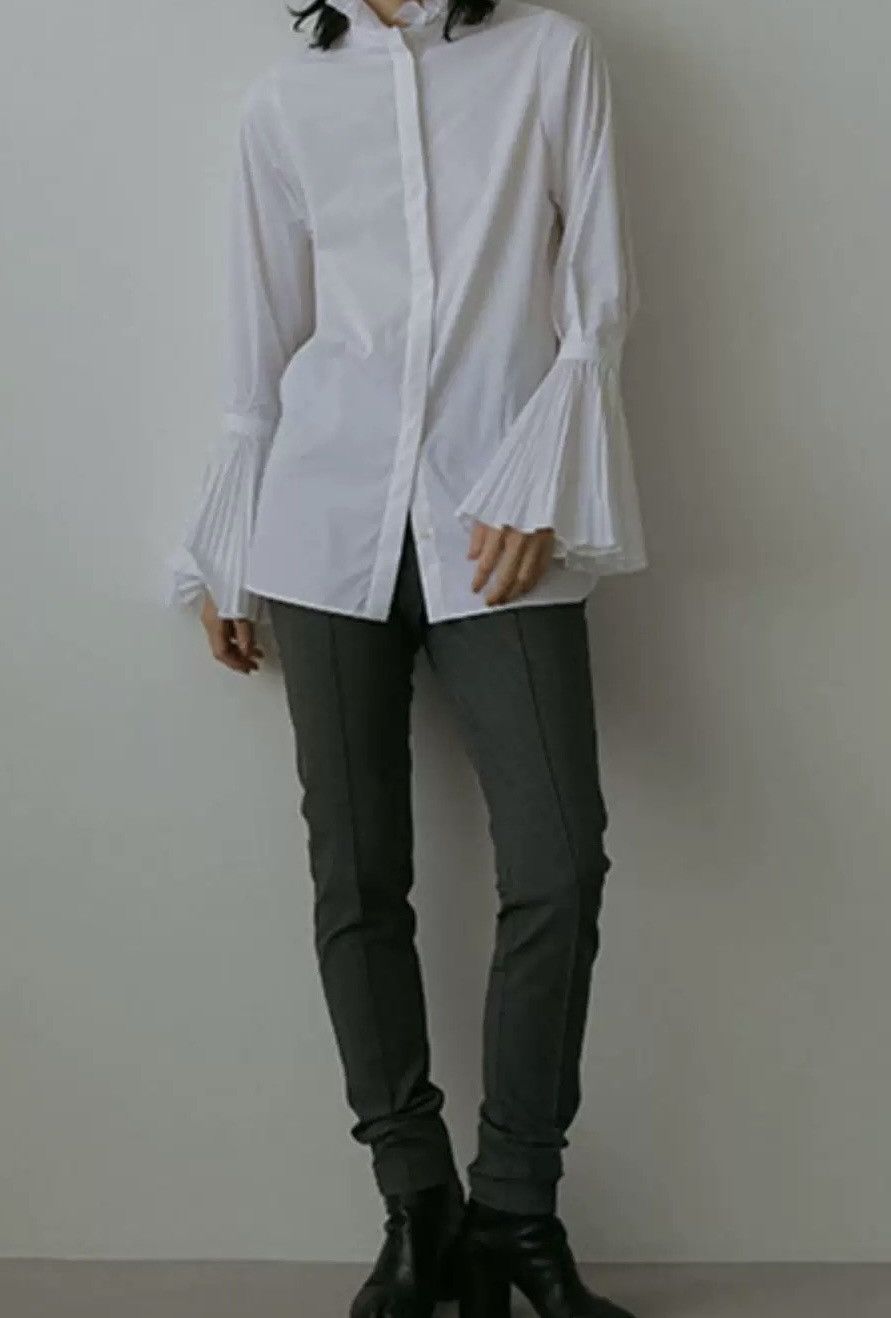 Other White Pleated Sleeve Shirt — Quiet Elegance Size L / US 10 / IT 46 - 2 Thumbnail