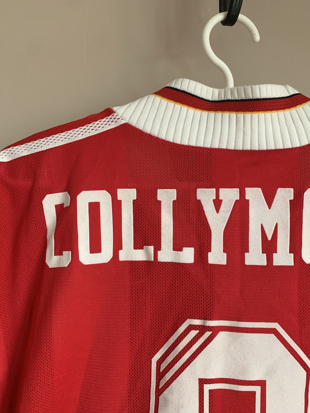 Adidas Liverpool 1995 Football Shirt Adidas Vintage COLLYMORE #8 Size US L / EU 52-54 / 3 - 12 Thumbnail