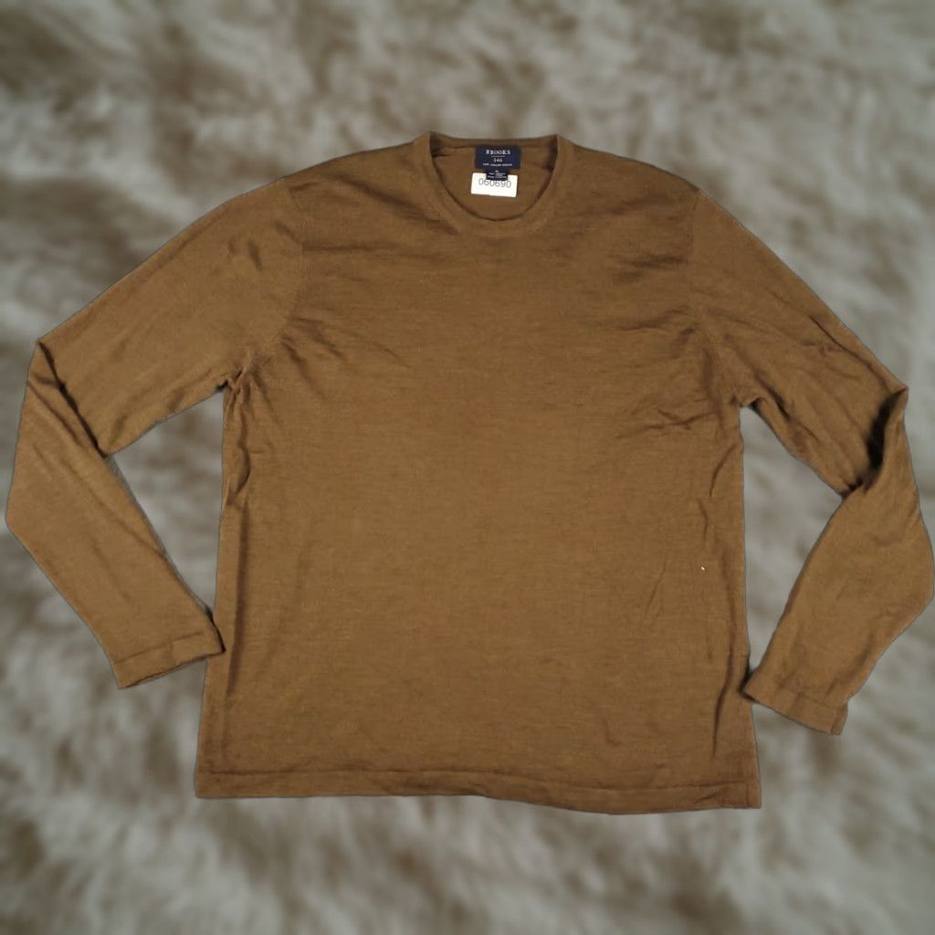 Brooks Brothers Brooks Brothers Sweater Mens XL Brown Wool Pullover Lightweight Crew Neck Size US XL / EU 56 / 4 - 1 Thumbnail