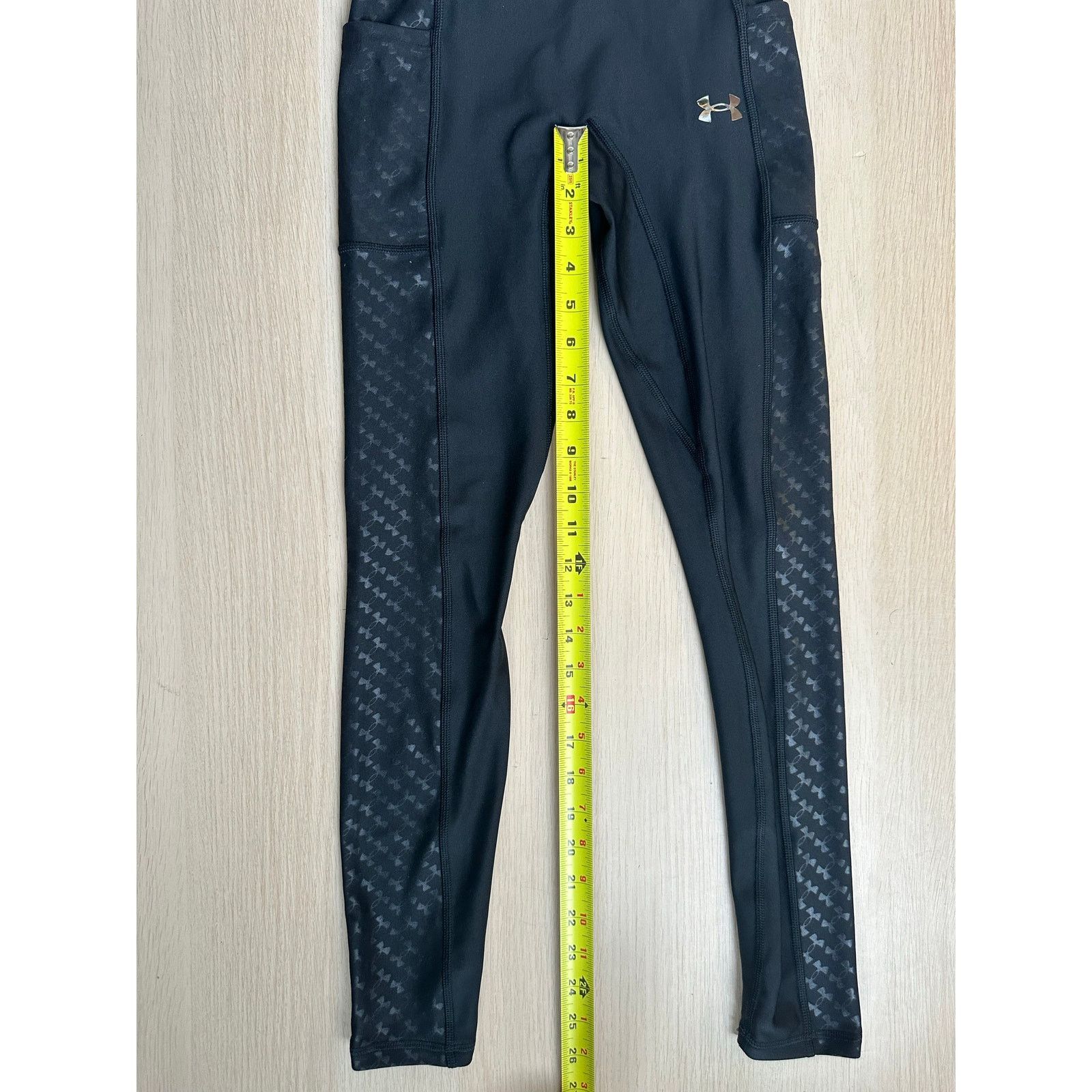 Under Armour Women's Under Armour Emboss Black Leggings - Size XS - New Size 24" / US 00 / IT 34 - 7 Thumbnail