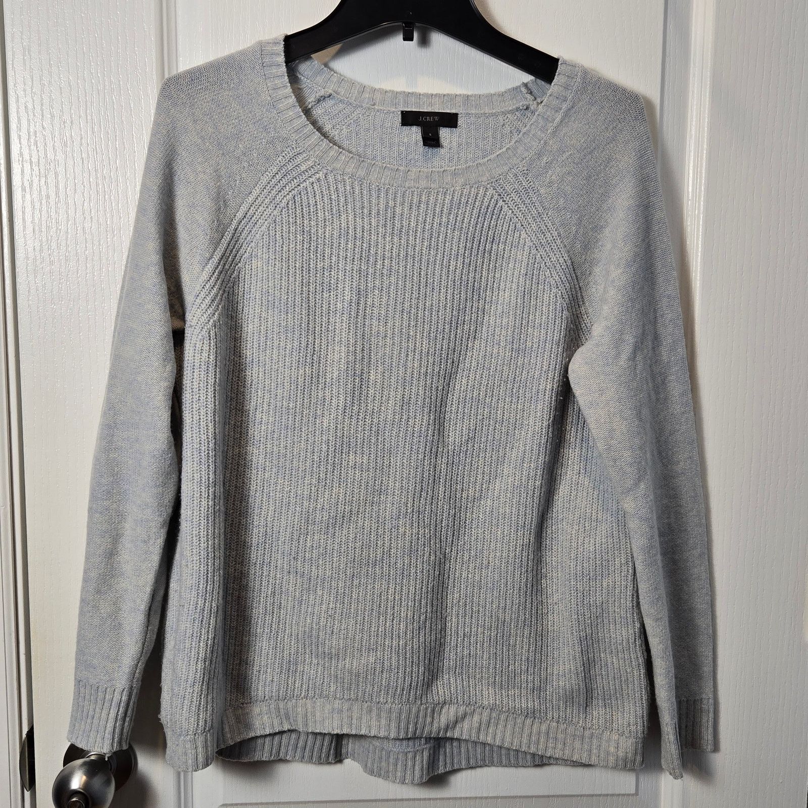 J.Crew J.Crew Wool Sweater Women sz S Leather Elbow Patch Blue Size S / US 4 / IT 40 - 2 Thumbnail