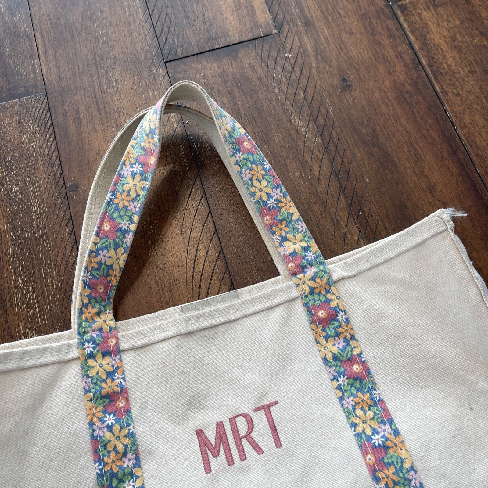 L.L. Bean L.L. Bean vintage cream floral 1990s boat tote medium bag Size ONE SIZE - 2 Thumbnail