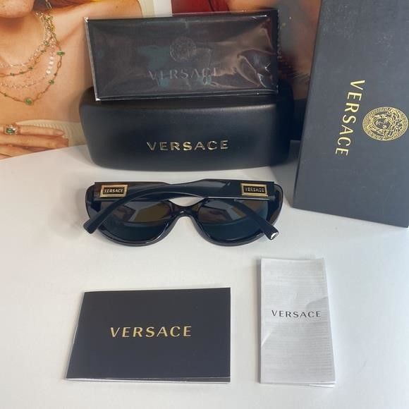 Versace New - Versace Black New Ve4378-0VE4378 Cat Eye Eyewear Sungl Size ONE SIZE - 8 Thumbnail