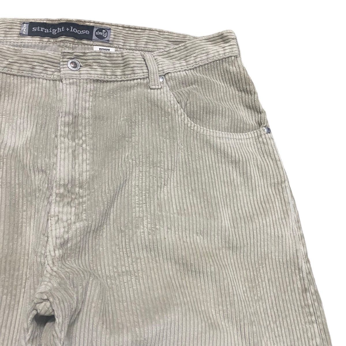 Levi's Vintage 90s Levis Silvertab Corduroy Straight+Loose Pants Size US 38 / EU 54 - 4 Thumbnail