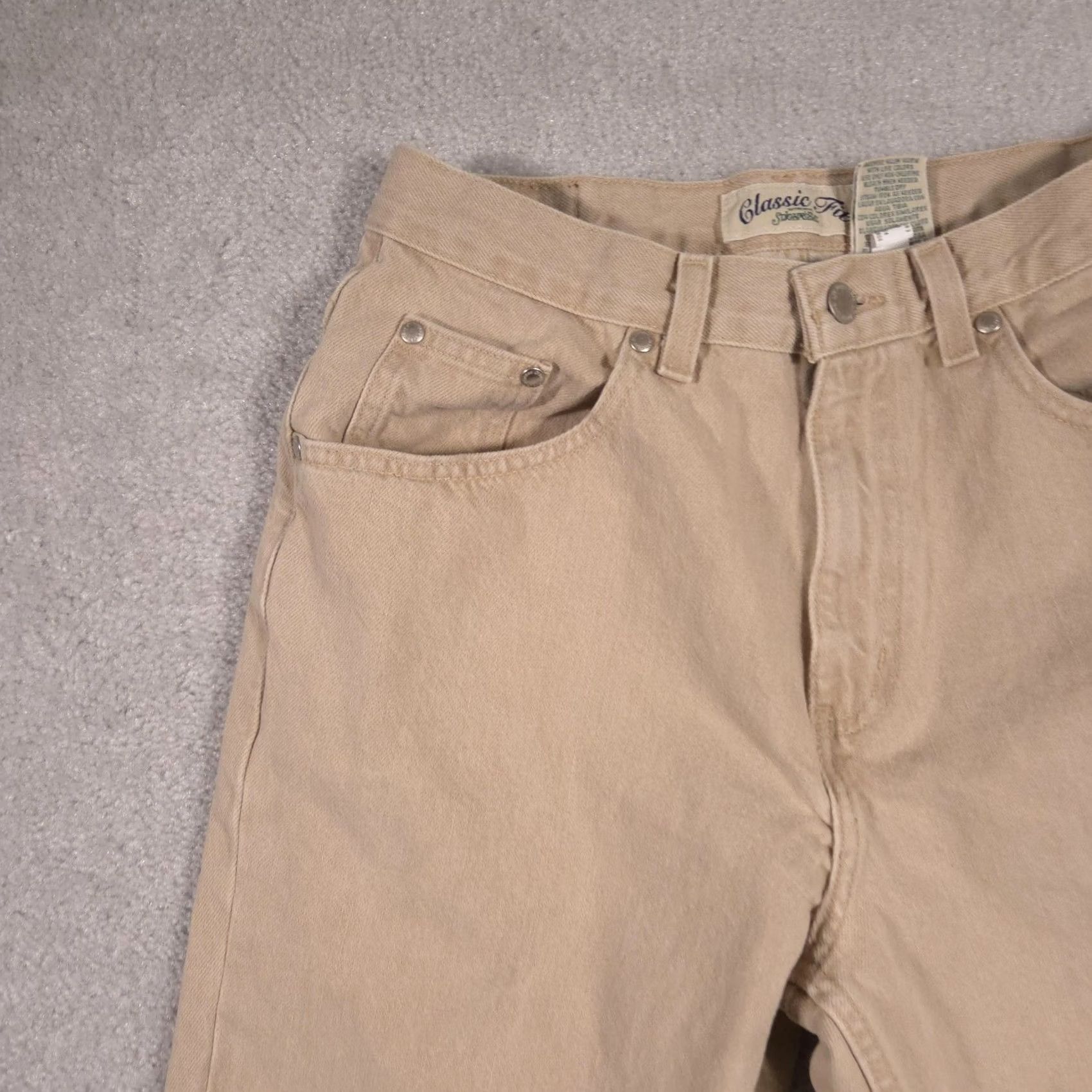 Vintage VINTAGE St. John's Bay Jeans Womens 12P Beige High Rise Tapered Mom Denim 90s Size 34" / US 12 / IT 48 - 3 Thumbnail