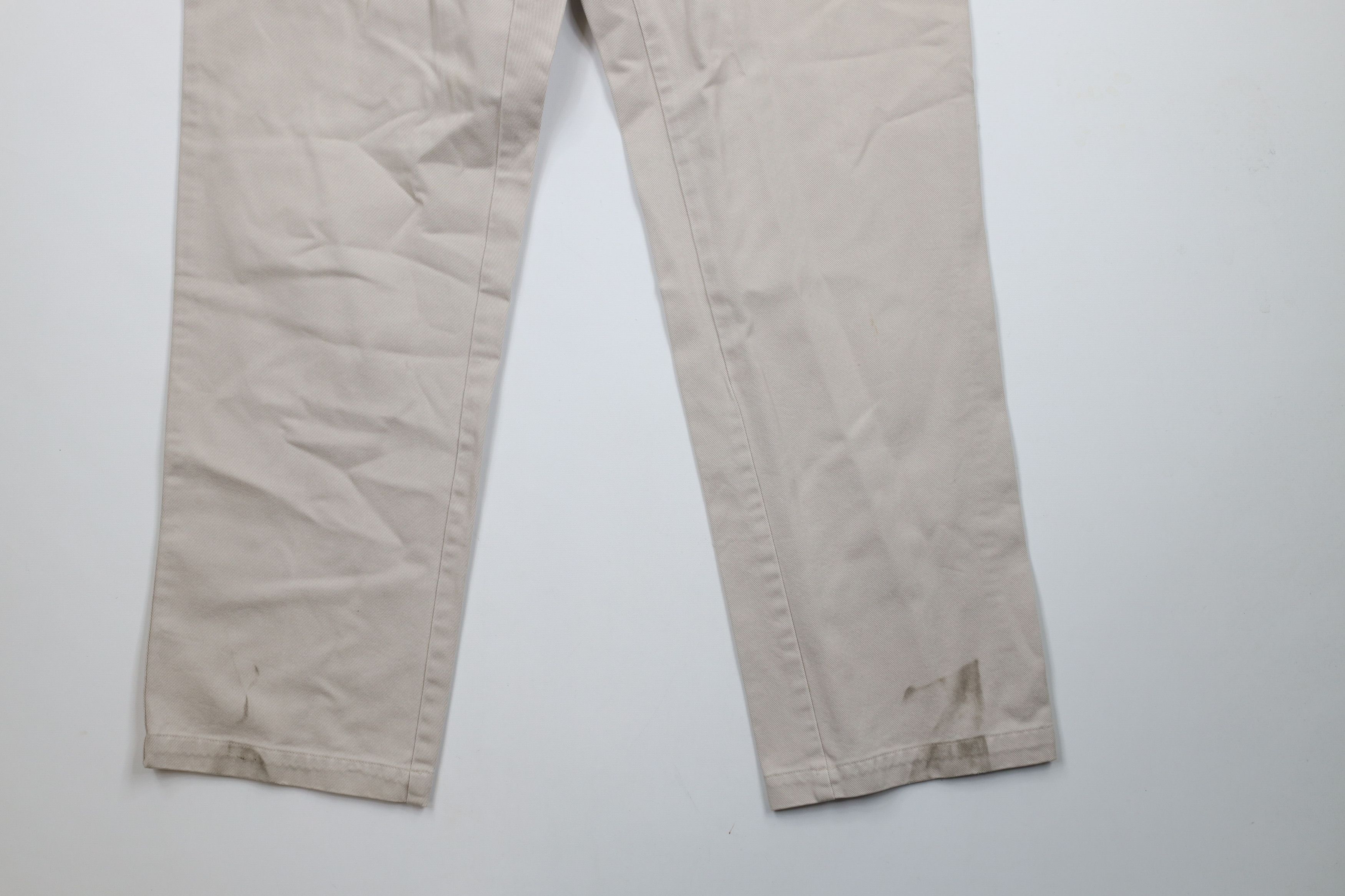 Orvis × Vintage Vintage 90s Orvis Heavy Leather Trim Wide Leg Pants Beige Size US 36 / EU 52 - 4 Thumbnail