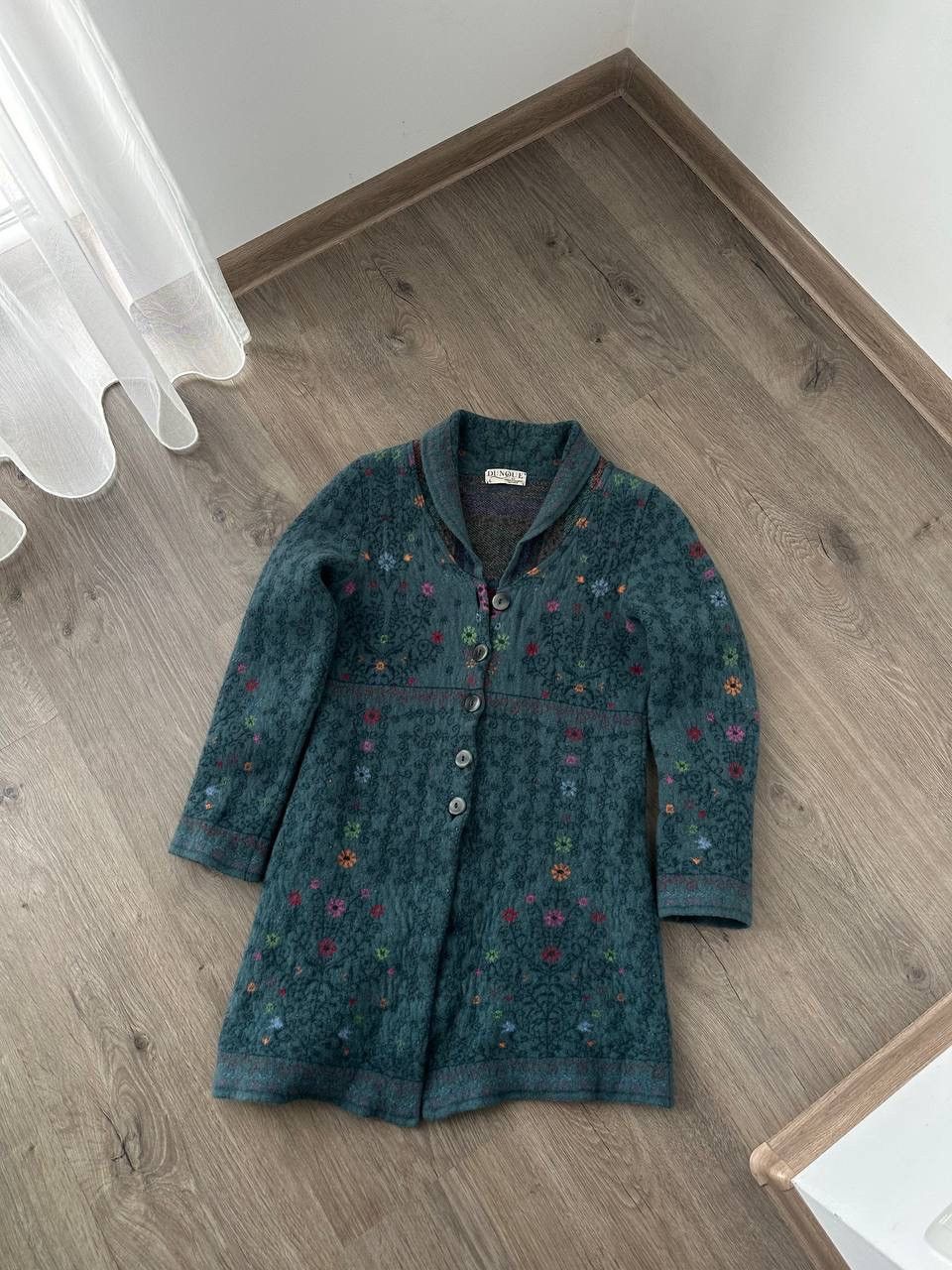 Japanese Brand × Vintage Vintage DUNQUE Wool Cardigan Floral Sweater Size US M / EU 48-50 / 2 - 7 Thumbnail