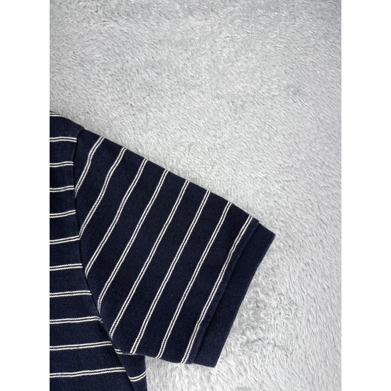 Ralph Lauren VINTAGE Polo Ralph Lauren Shirt Mens Extra Large Blue Stripe 100% Cotton Knit Polo Shirt XL Blue Ralph Lauren Mens 70s Vintage Size US XL / EU 56 / 4 - 2 Thumbnail